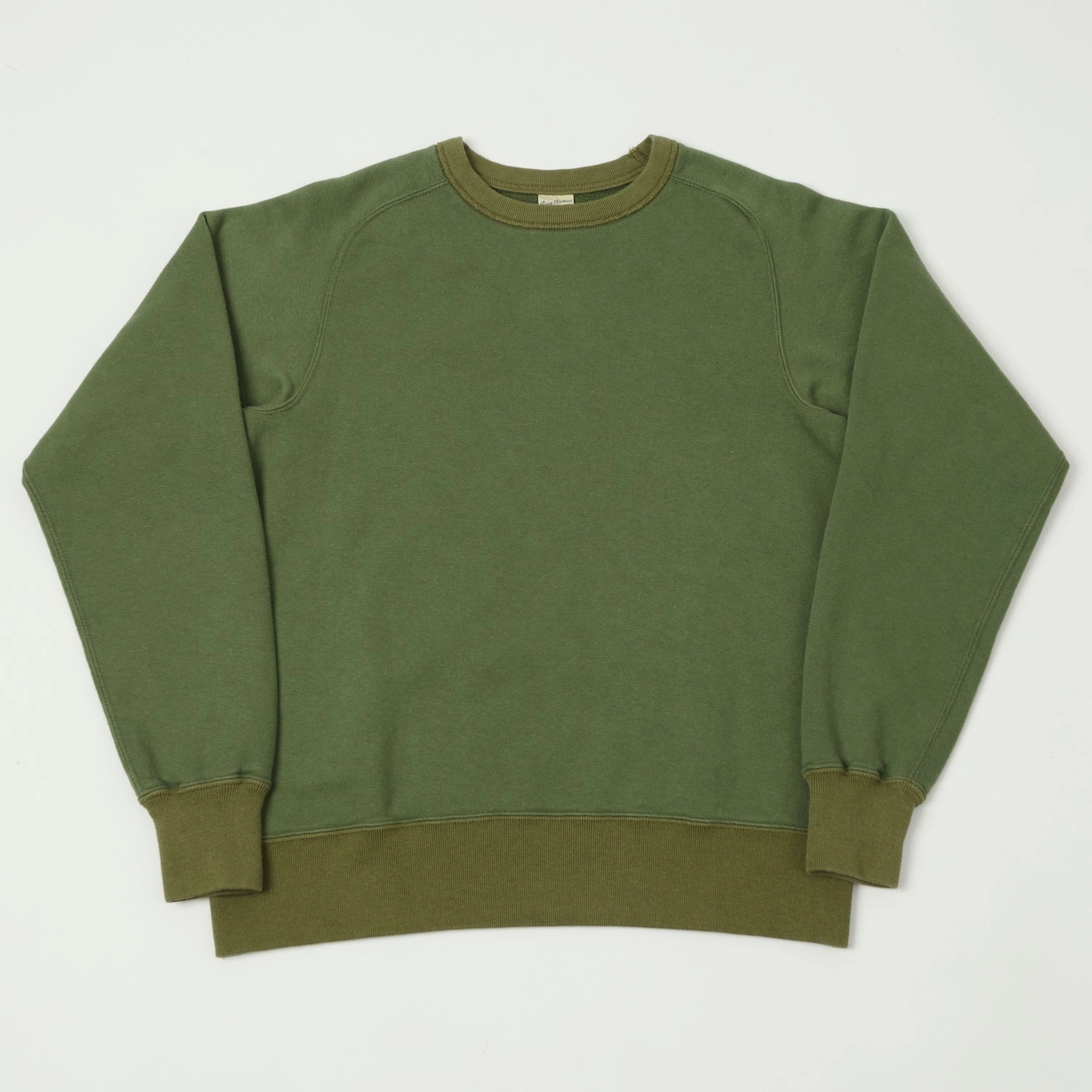 Buzz Rickson's Raglan Sleeve Freedom Sweatshirt - Olive Popular Core Style