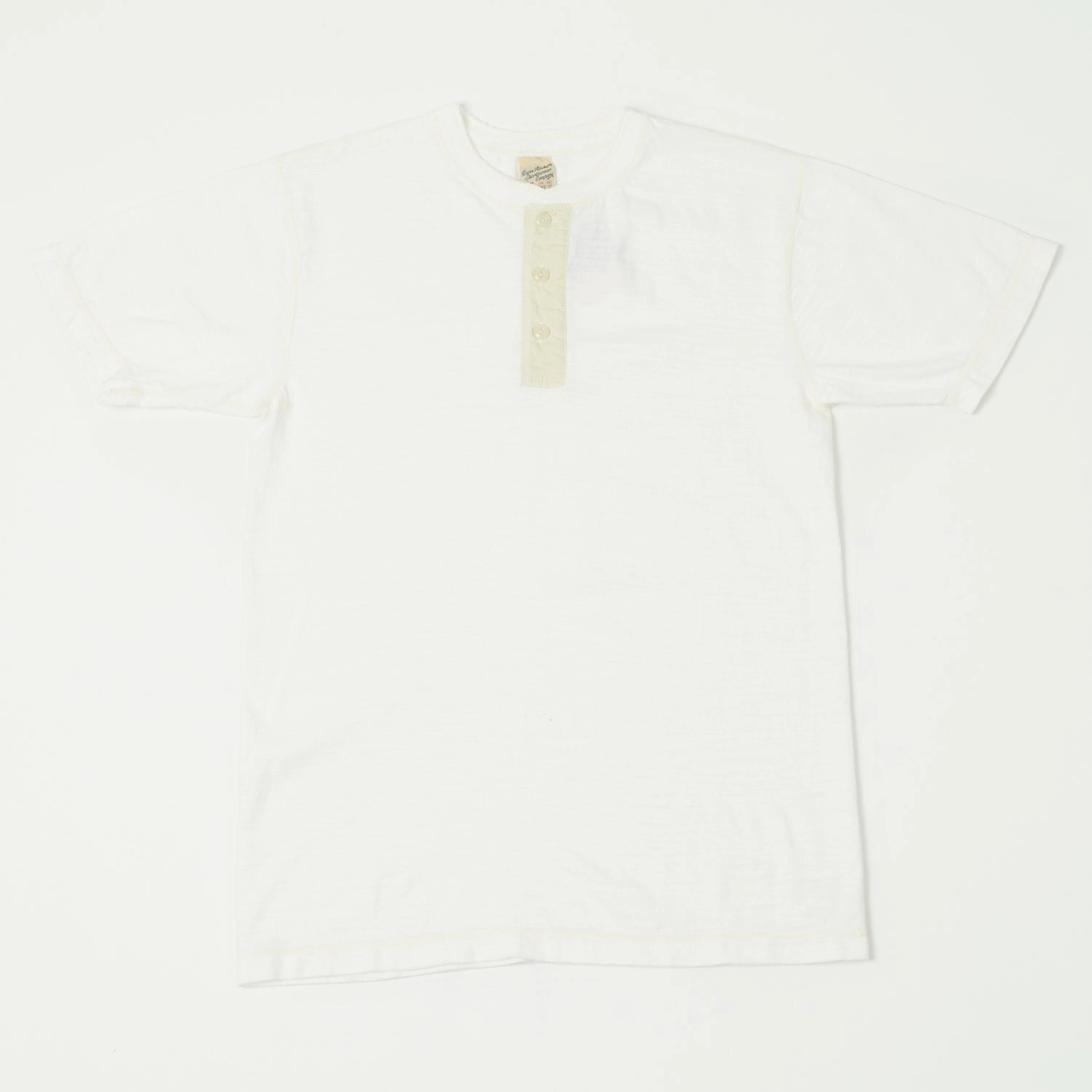 Buzz Rickson's Slub Henley T-Shirt - White Autumn coziness