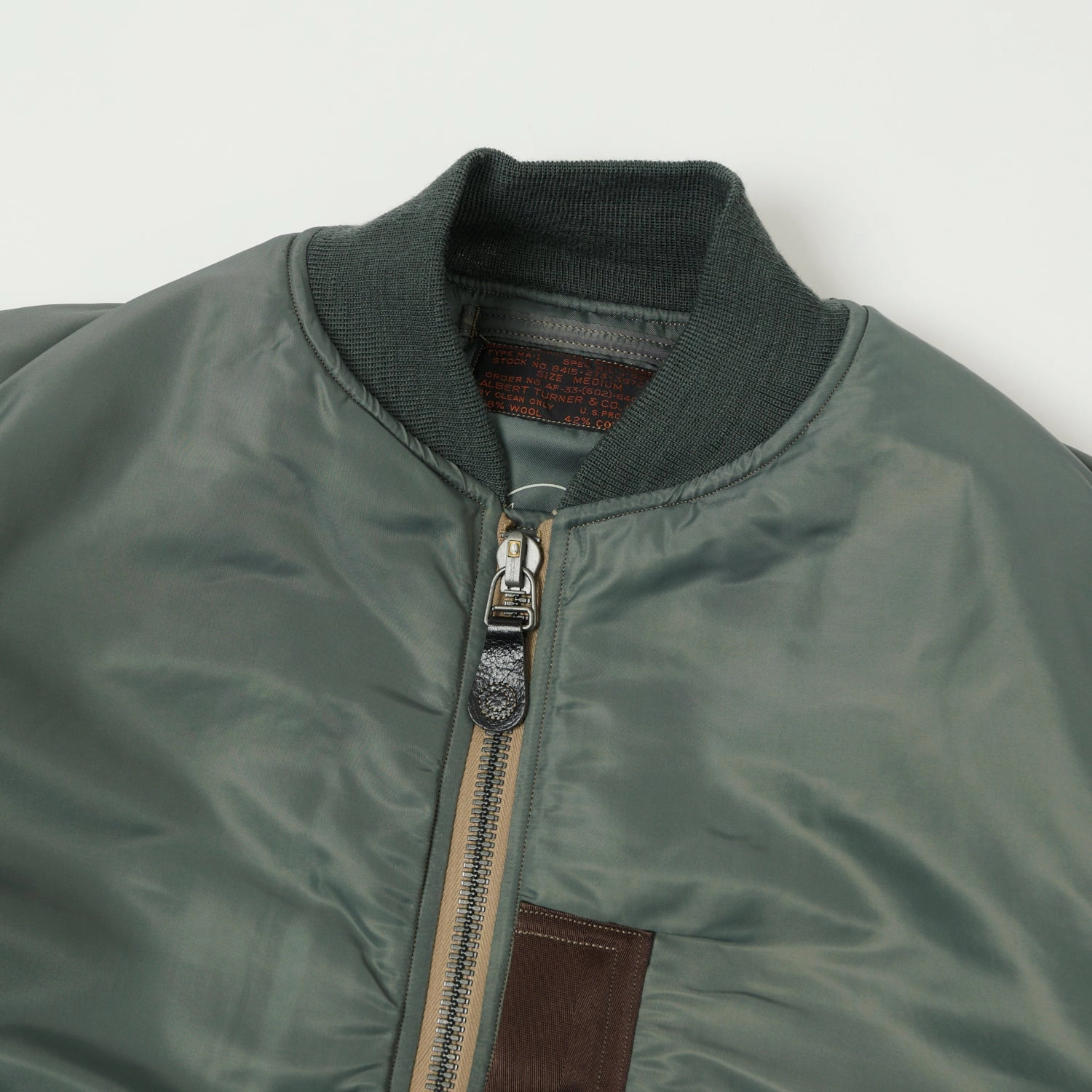 Buzz Rickson's Type MA-1 'Albert Turner & Co' Jacket - Olive Rugged Outer Shell CompressionFit