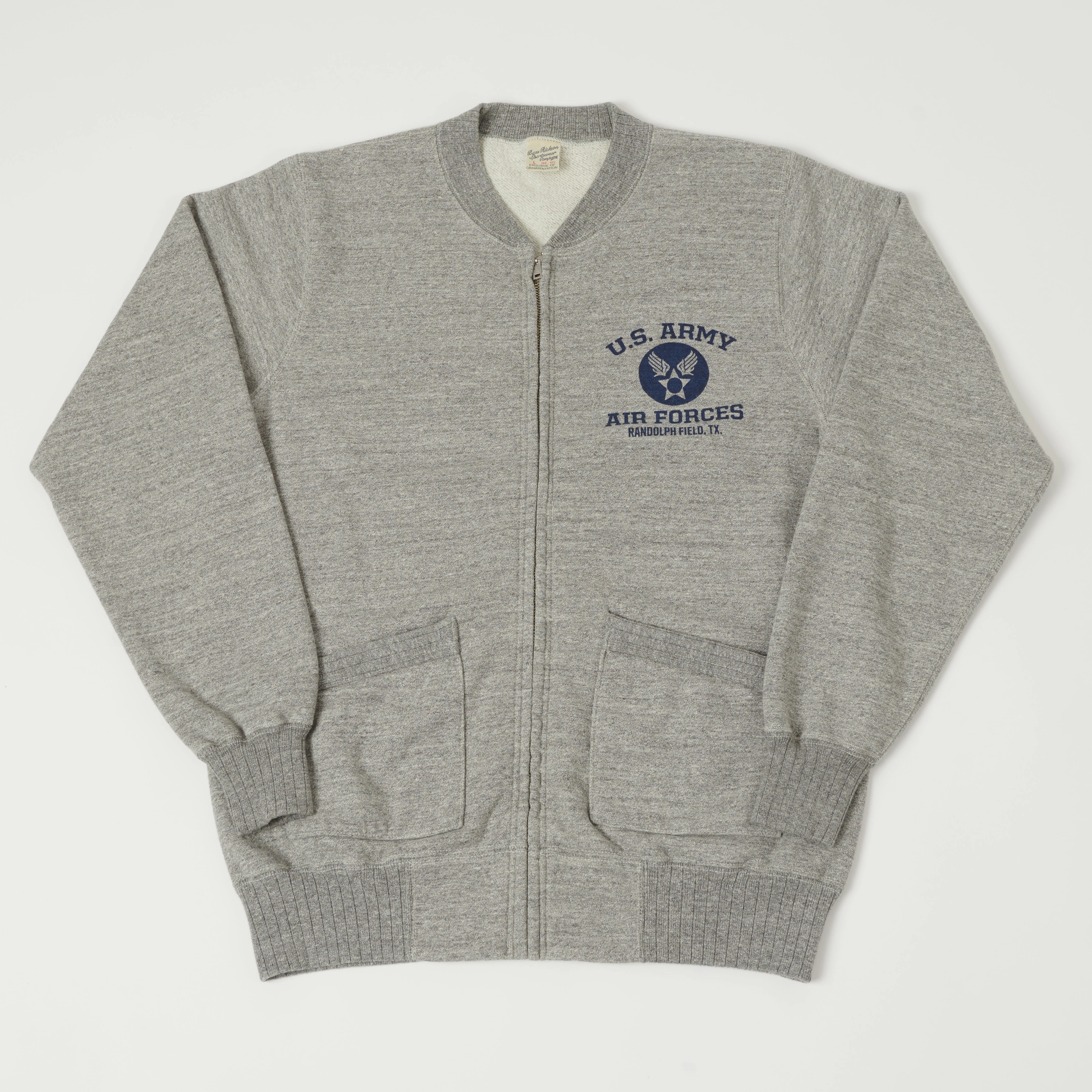 Relaxed Vibe Brunch Outfit Buzz Rickson's U.S. Army Air Forces Zip Sweatshirt - Heather Grey
