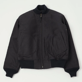 Buzz Rickson's U.S. Navy Zip Through Deck Jacket - Navy Demotex Team-sports Rain Adventure