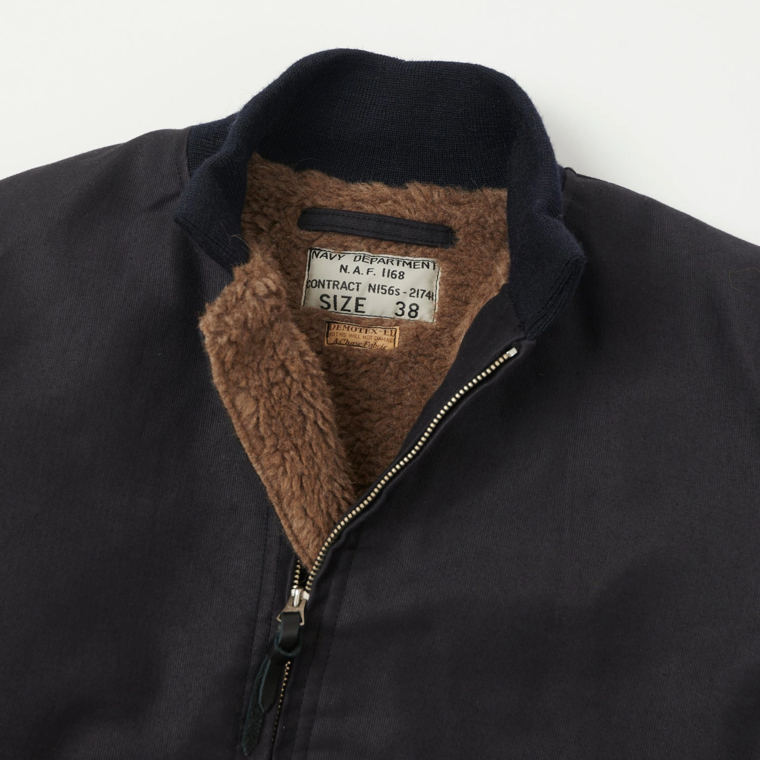 Container Easy Comfort Buzz Rickson's U.S. Navy Zip Through Deck Jacket - Navy Demotex