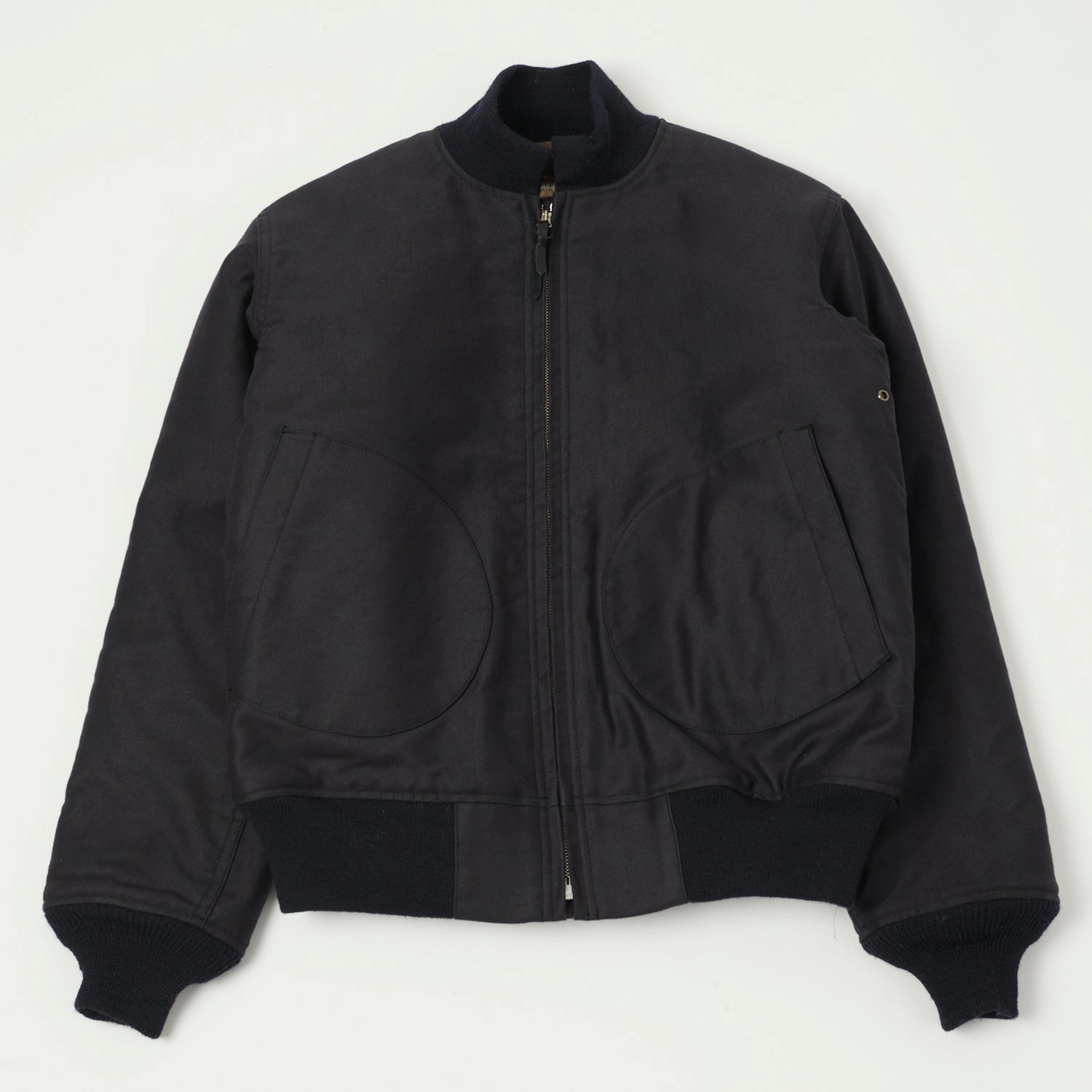 Buzz Rickson's U.S. Navy Zip Through Deck Jacket - Navy Demotex Team-sports Rain Adventure