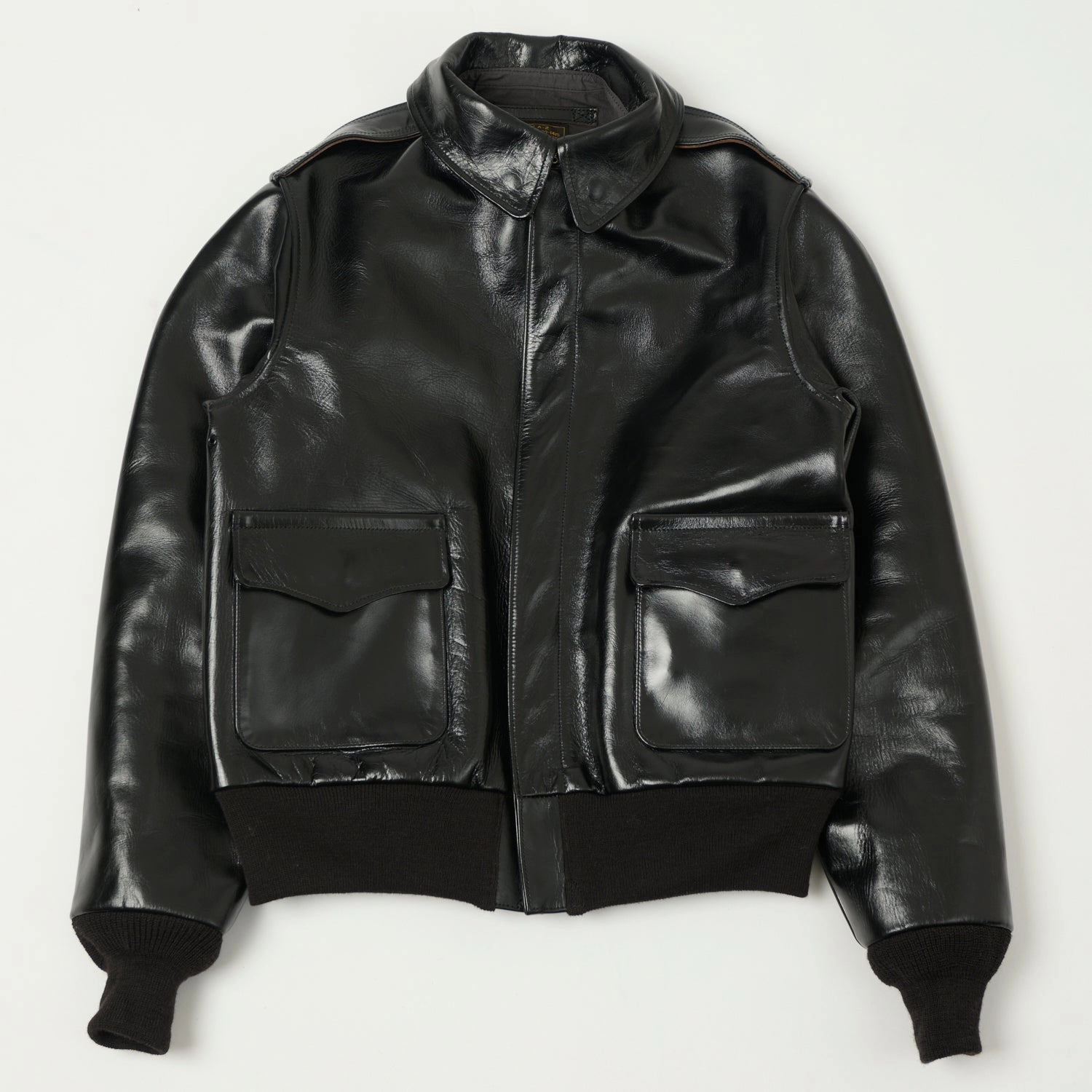 Chilly Day Buzz Rickson's x William Gibson A-2 Rough Wear Leather Flight Jacket - Black