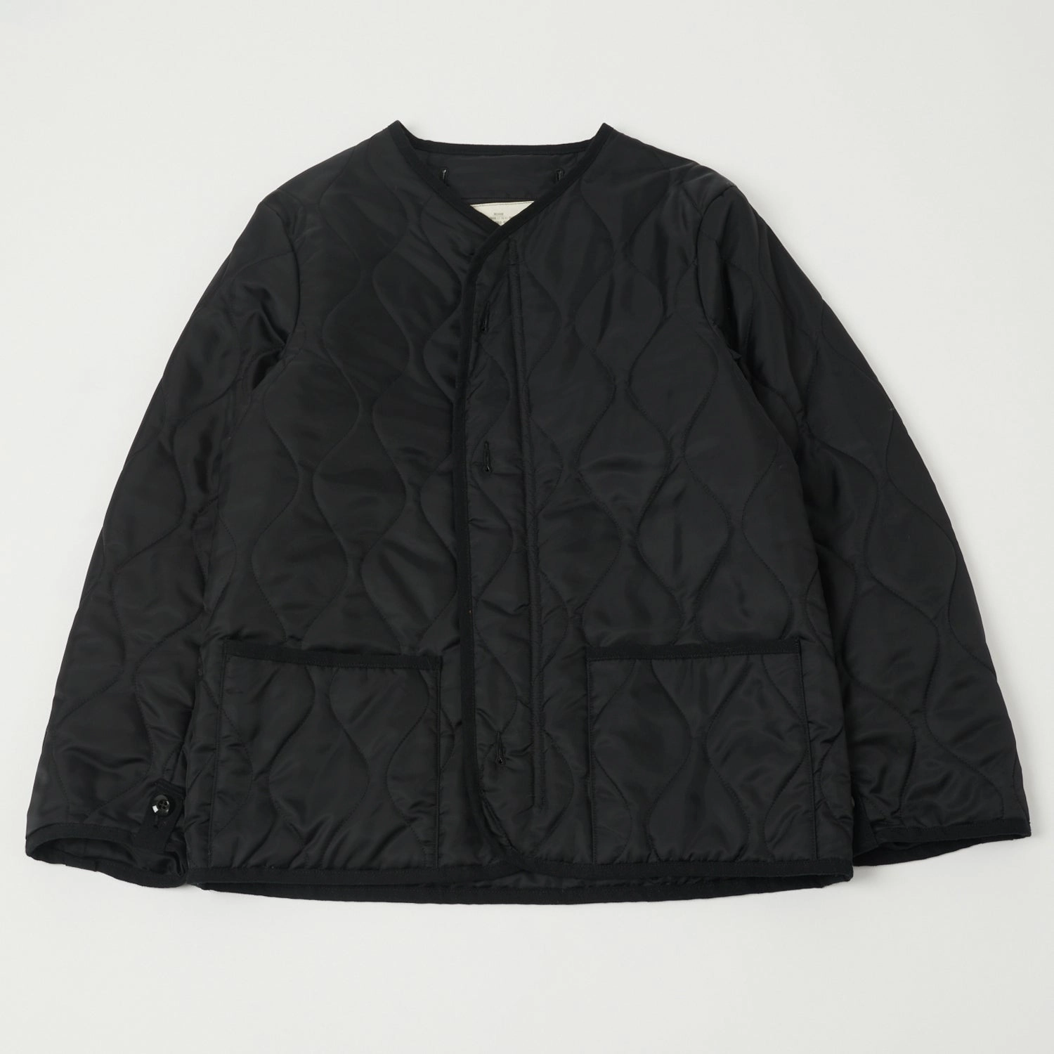 Buzz Rickson's x William Gibson U.S. Army M-65 Liner Jacket - Black Barrier Seam Construction