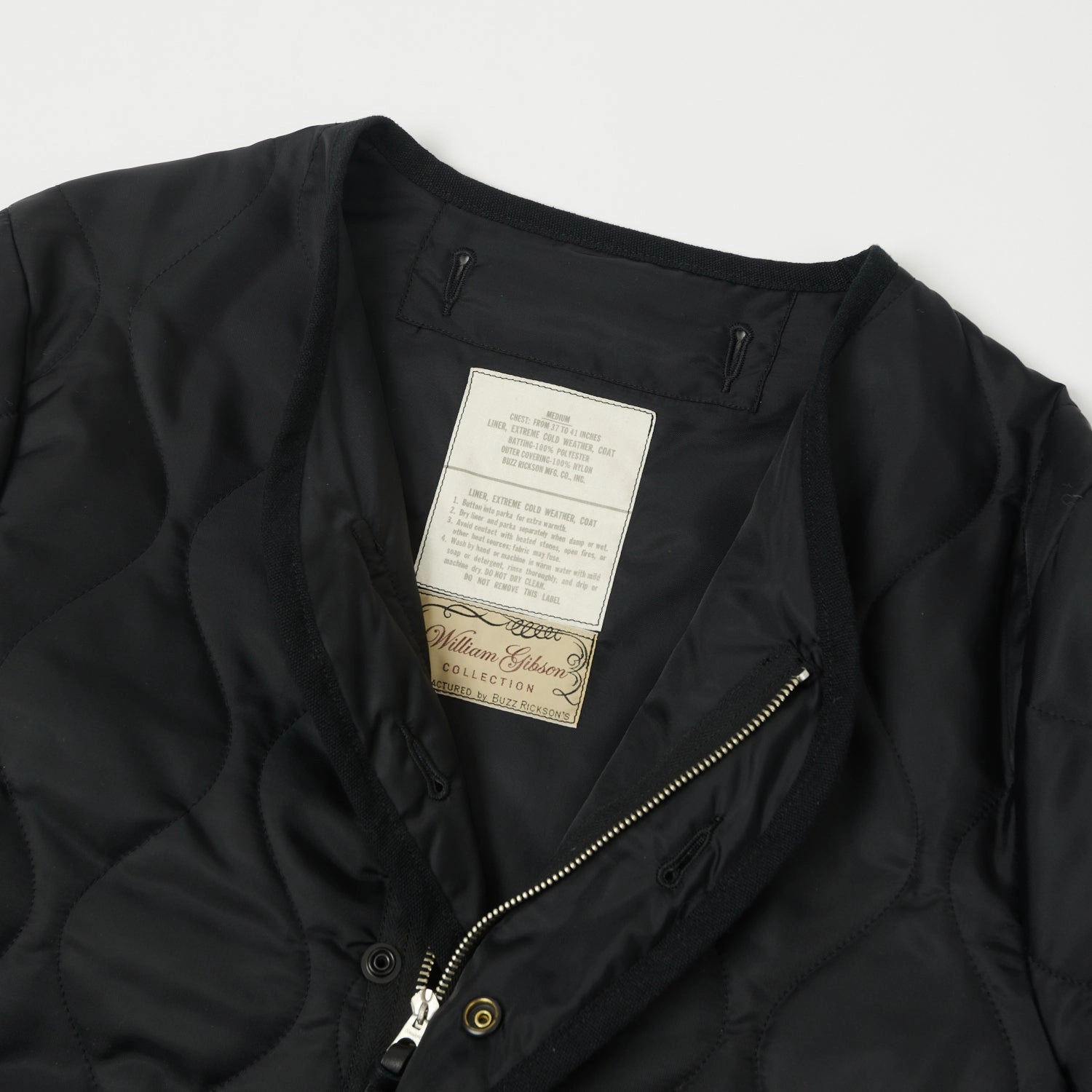 Buzz Rickson's x William Gibson U.S. Army M-65 Liner Jacket - Black Easy Comfort