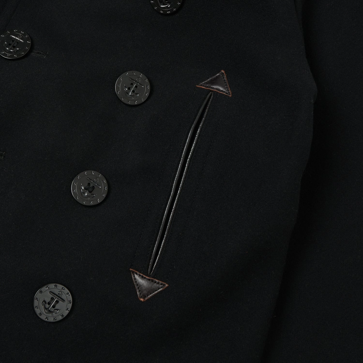 Buzz Rickson x William Gibson U.S. Navy Pea Coat - Black Dry climate