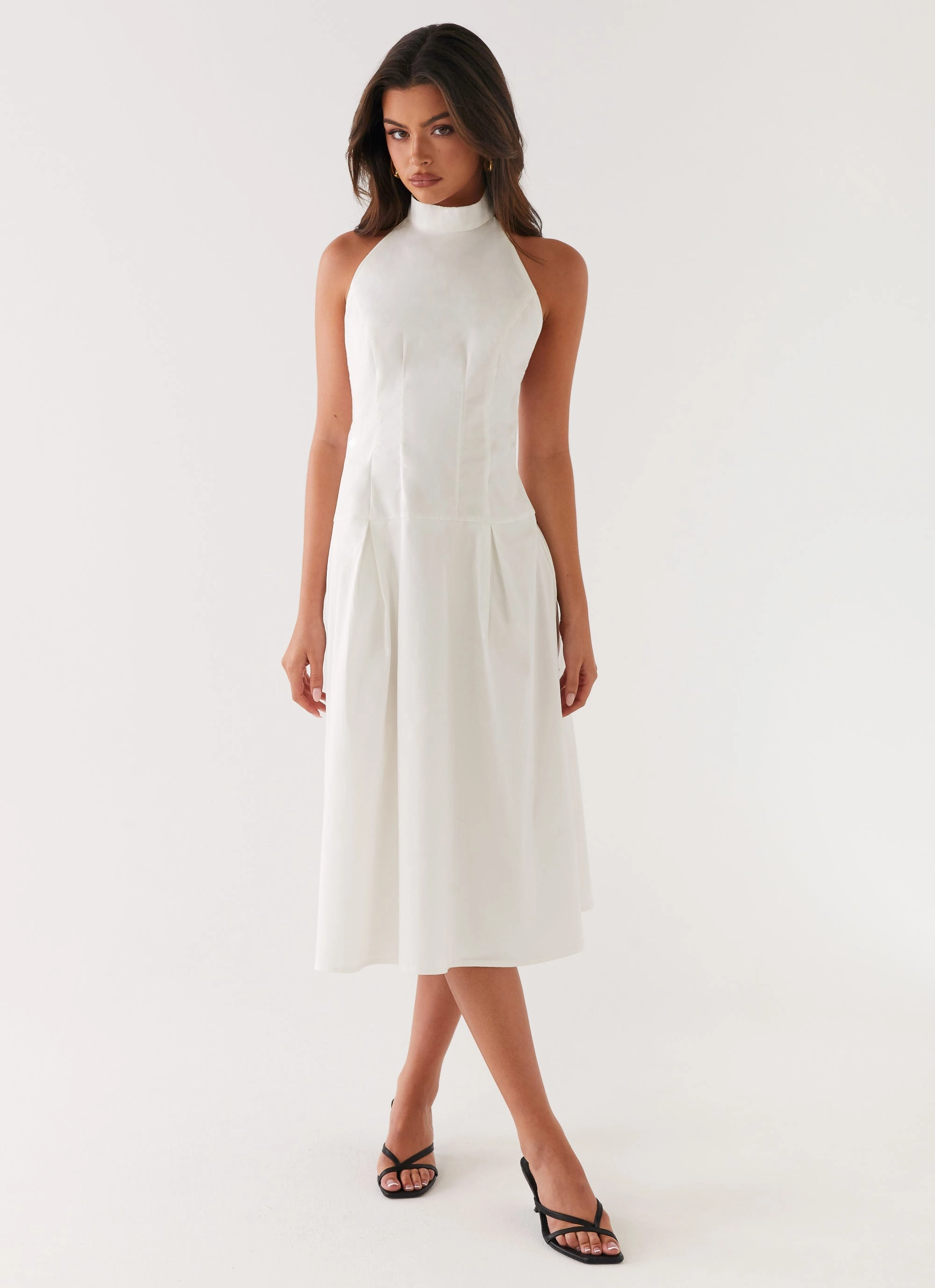 Calla Halter Midi Dress - White Urban Favorite Urban Light