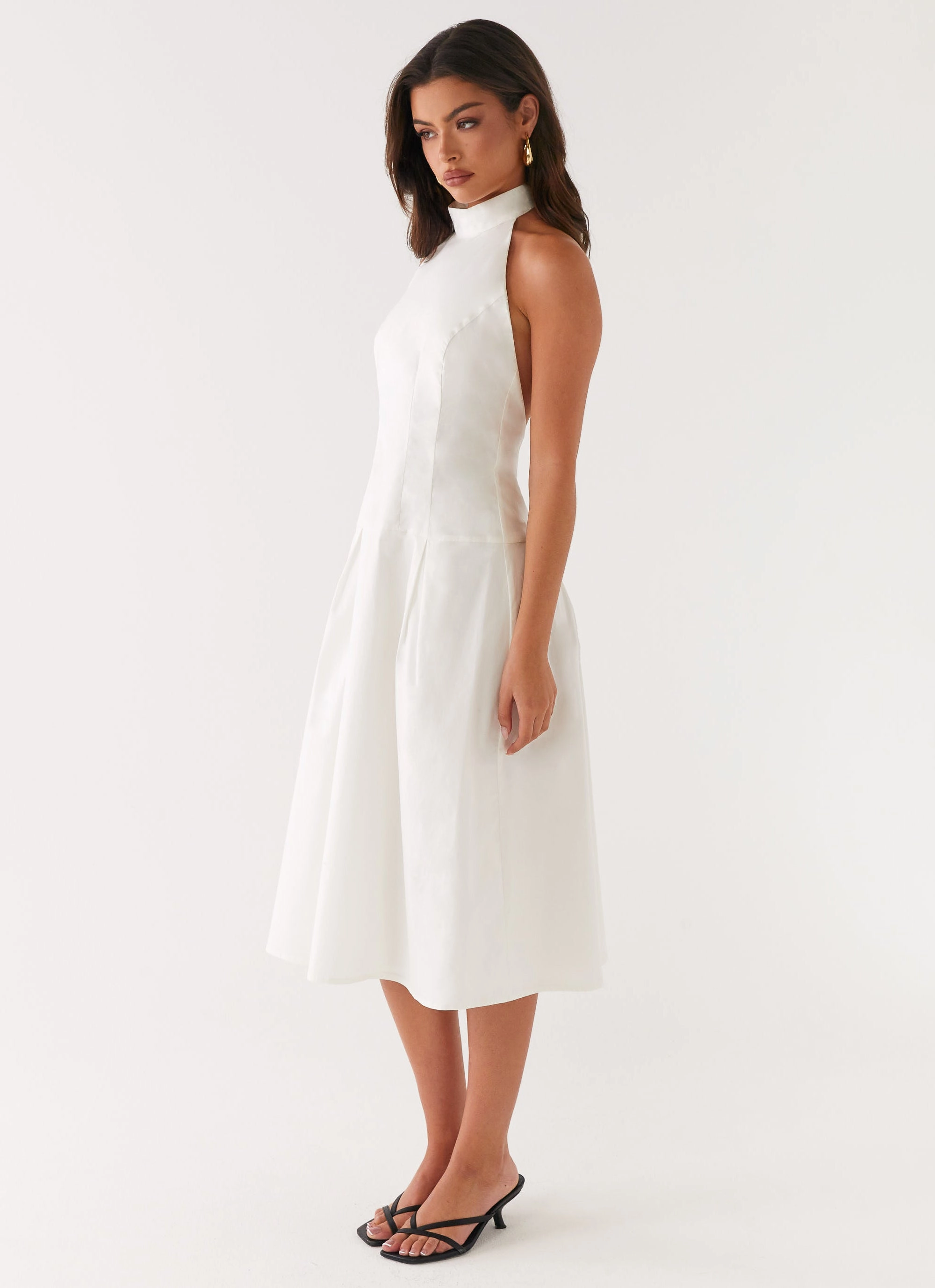 Calla Halter Midi Dress - White All Fit