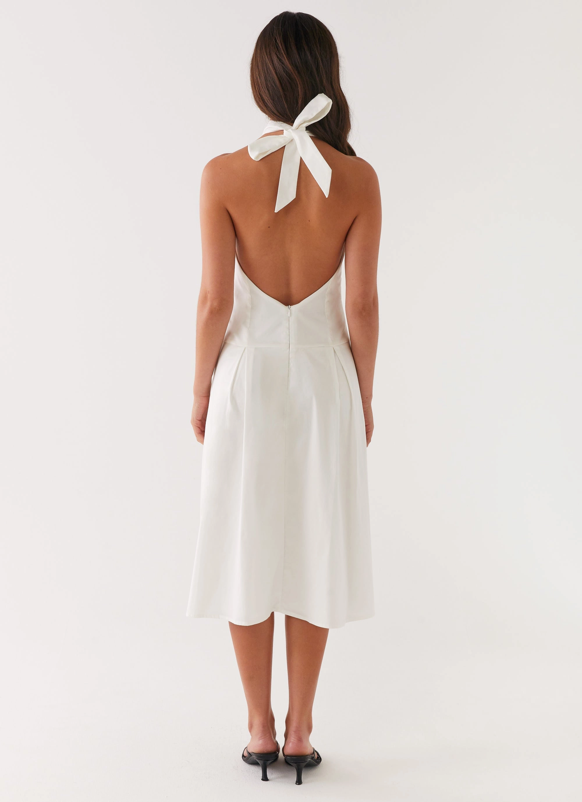 EcoFriendlyDye Calla Halter Midi Dress - White
