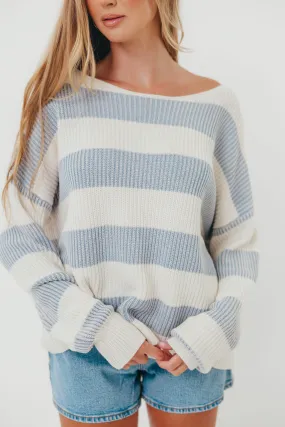 Calloway Sweater in Light Blue White Ventilation Panel Design