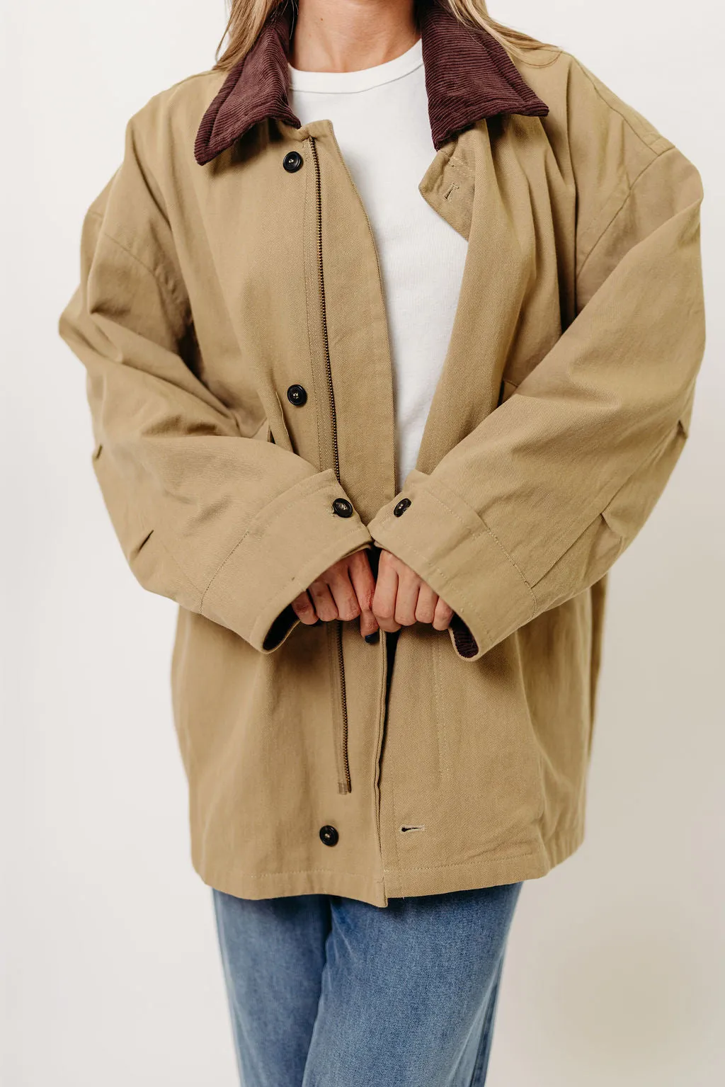 Seasonal Layered Cambridge Utility Jacket in Khaki