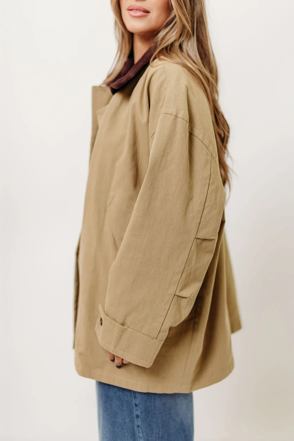 Cambridge Utility Jacket in Khaki HighElasticity Fabric Seasonal Casual Look