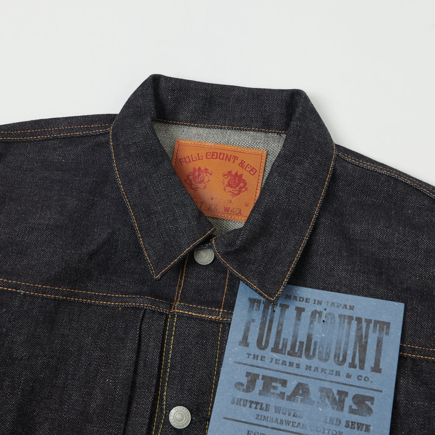 Full Count 2107XX 15.5oz Type I Denim Jacket - Raw platform Level