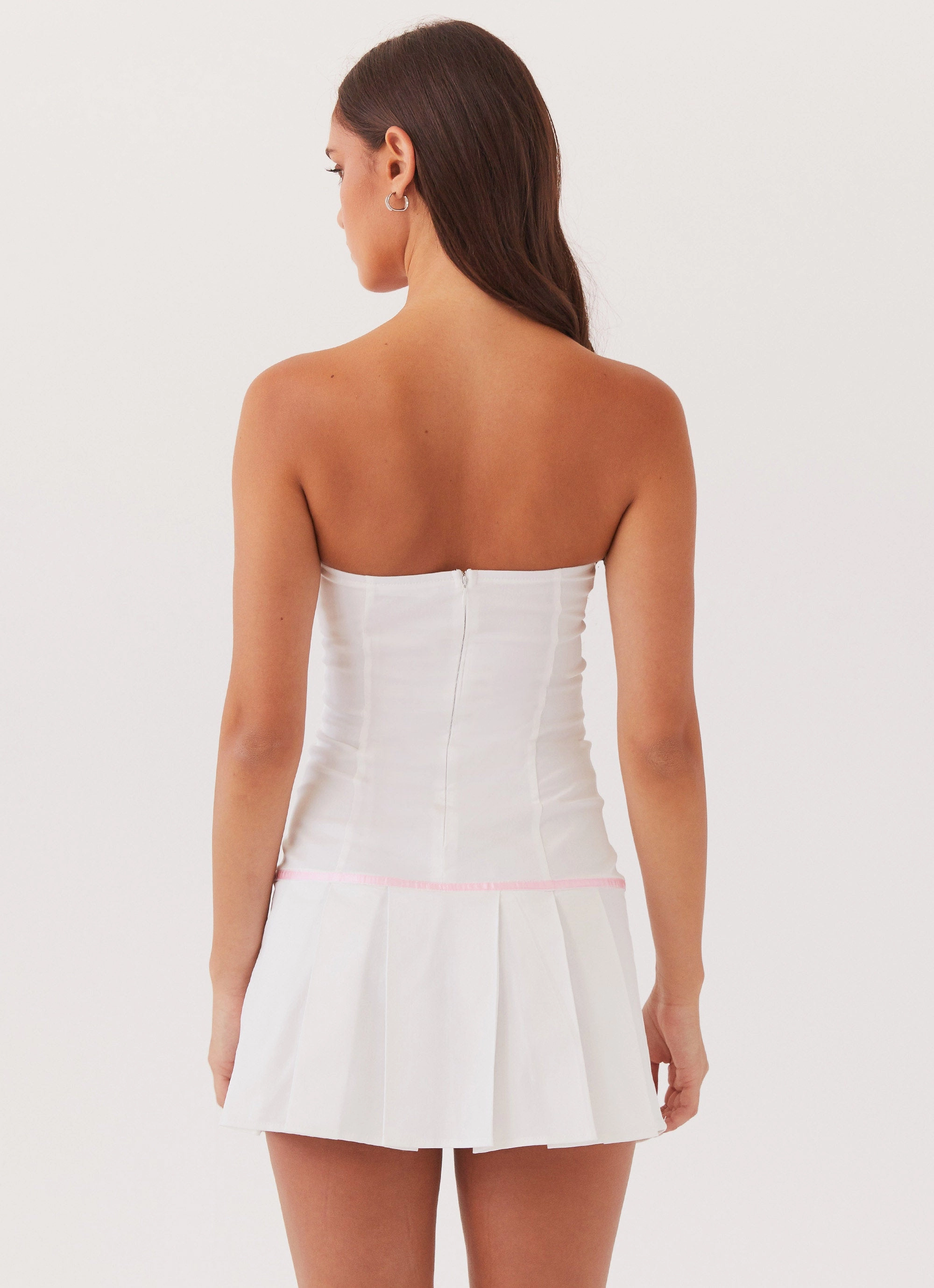 Fitted Design Candy Coated Bustier Mini Dress - Pink Ribbon