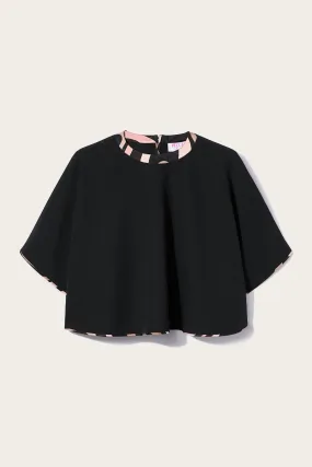 Soft touch finish Cape Blouse With Printed Details
