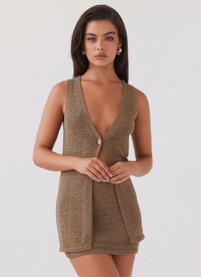 Timeless Style Capri Glow Knit Top - Khaki