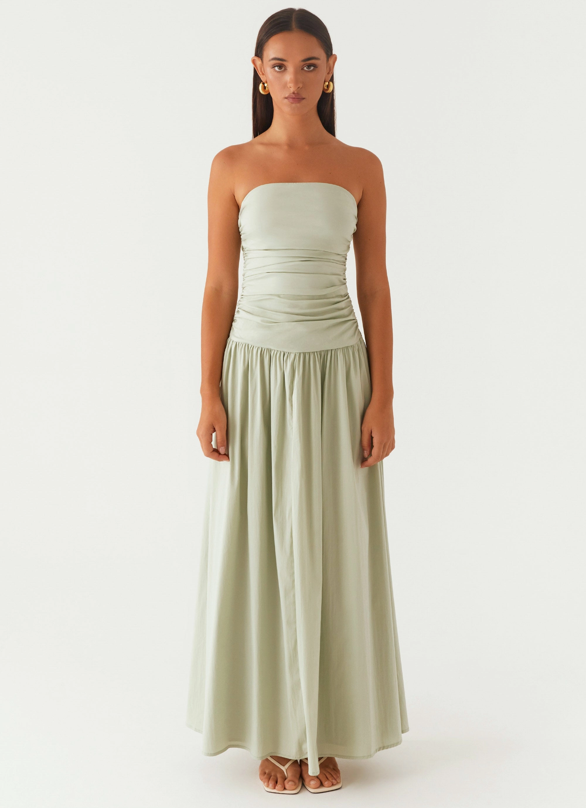 Carmel Maxi Dress - Sage Cozy Silhouette Bloom Zone
