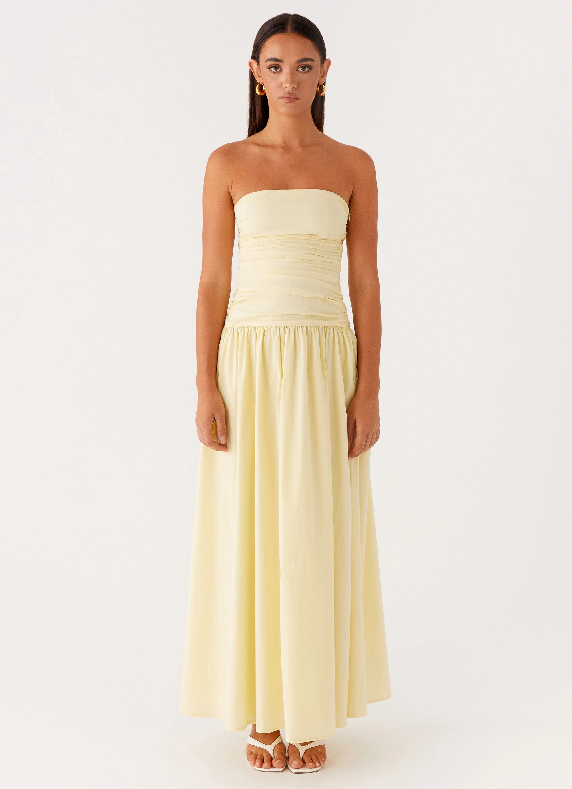 Playful Twist Carmel Maxi Dress - Yellow