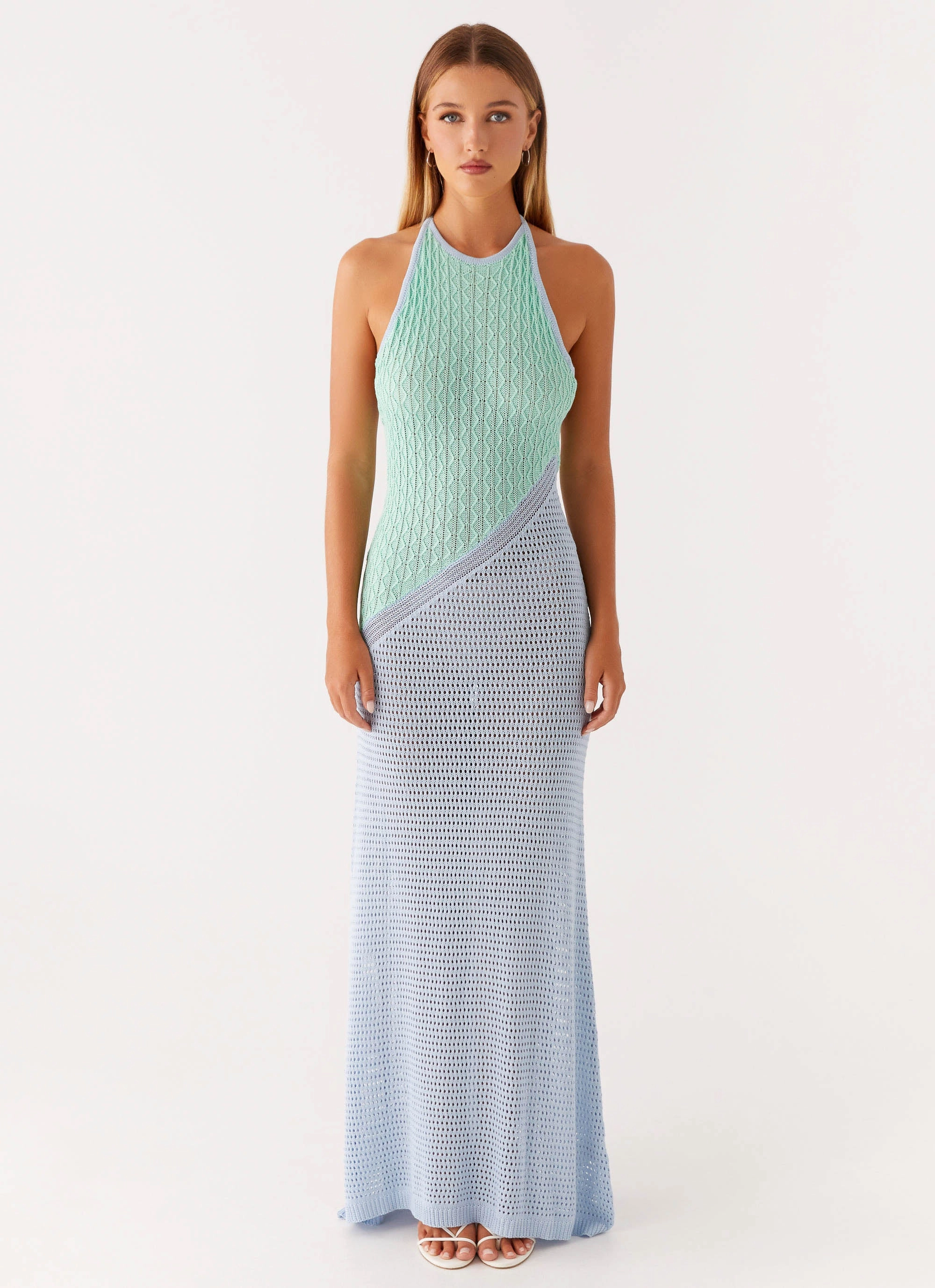 Simple Spirit Sleek Outline Caspa Crochet Maxi Dress - Multi