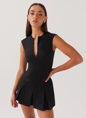 Cassia Mini Dress - Black Sharp Look Polished Layer