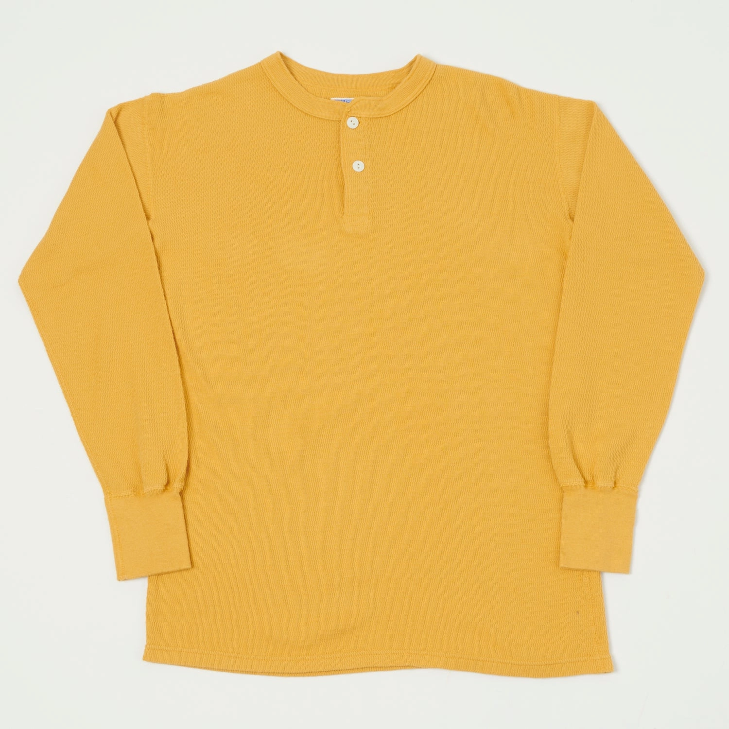 Dubbleworks Long Sleeve Thermal Henley - Citrus Light Comfort Style Everyday Chic