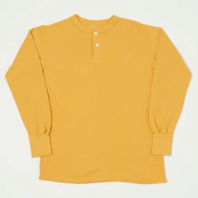 Dubbleworks Long Sleeve Thermal Henley - Citrus Light Comfort Style Everyday Chic