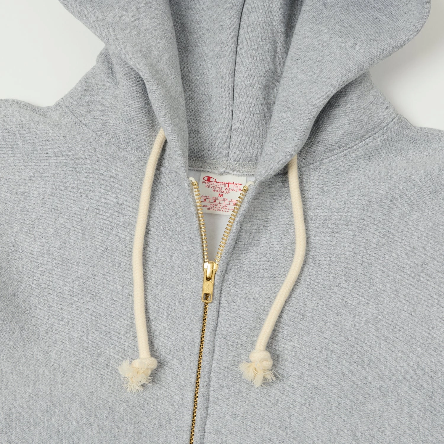Champion Made in USA Reverse Weave Zipped Hoodie - Oxford Grey Chill Wear Street Sporty