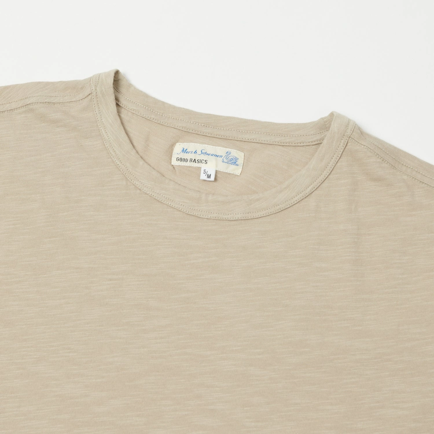 All-Day Comfort Wear Merz b. Schwanen SCT04 Pima Slub Cotton T-Shirt - Greige