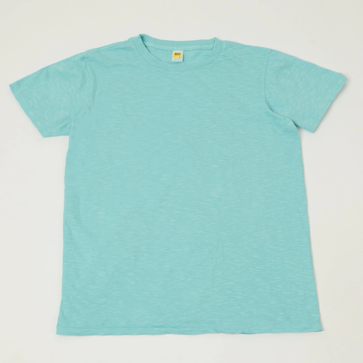 Velva Sheen Rolled Crew Neck T-Shirt - Teal Comfy Fit Layer Comfy Stretch