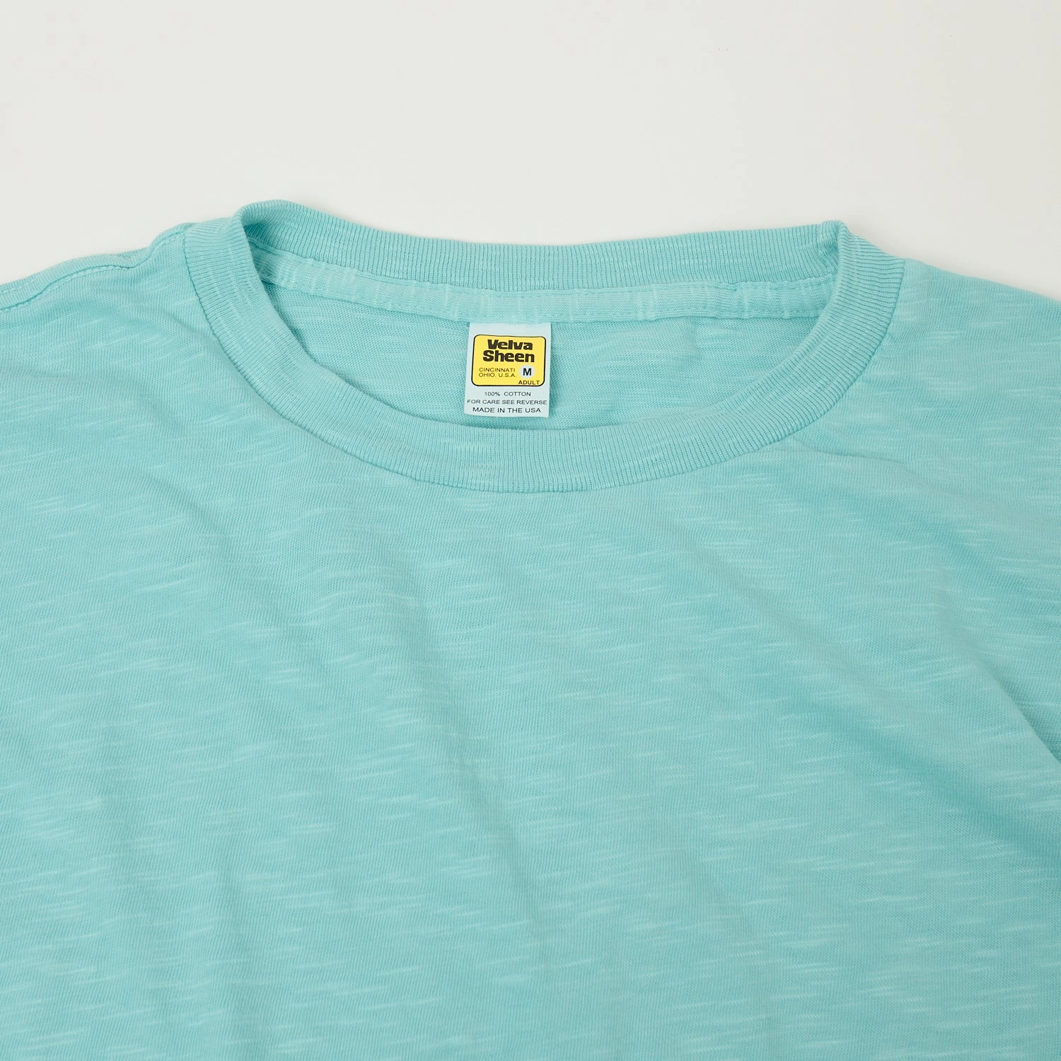 Velva Sheen Rolled Crew Neck T-Shirt - Teal Elderly clothing