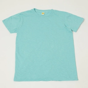 Velva Sheen Rolled Crew Neck T-Shirt - Teal Comfy Fit Layer Comfy Stretch