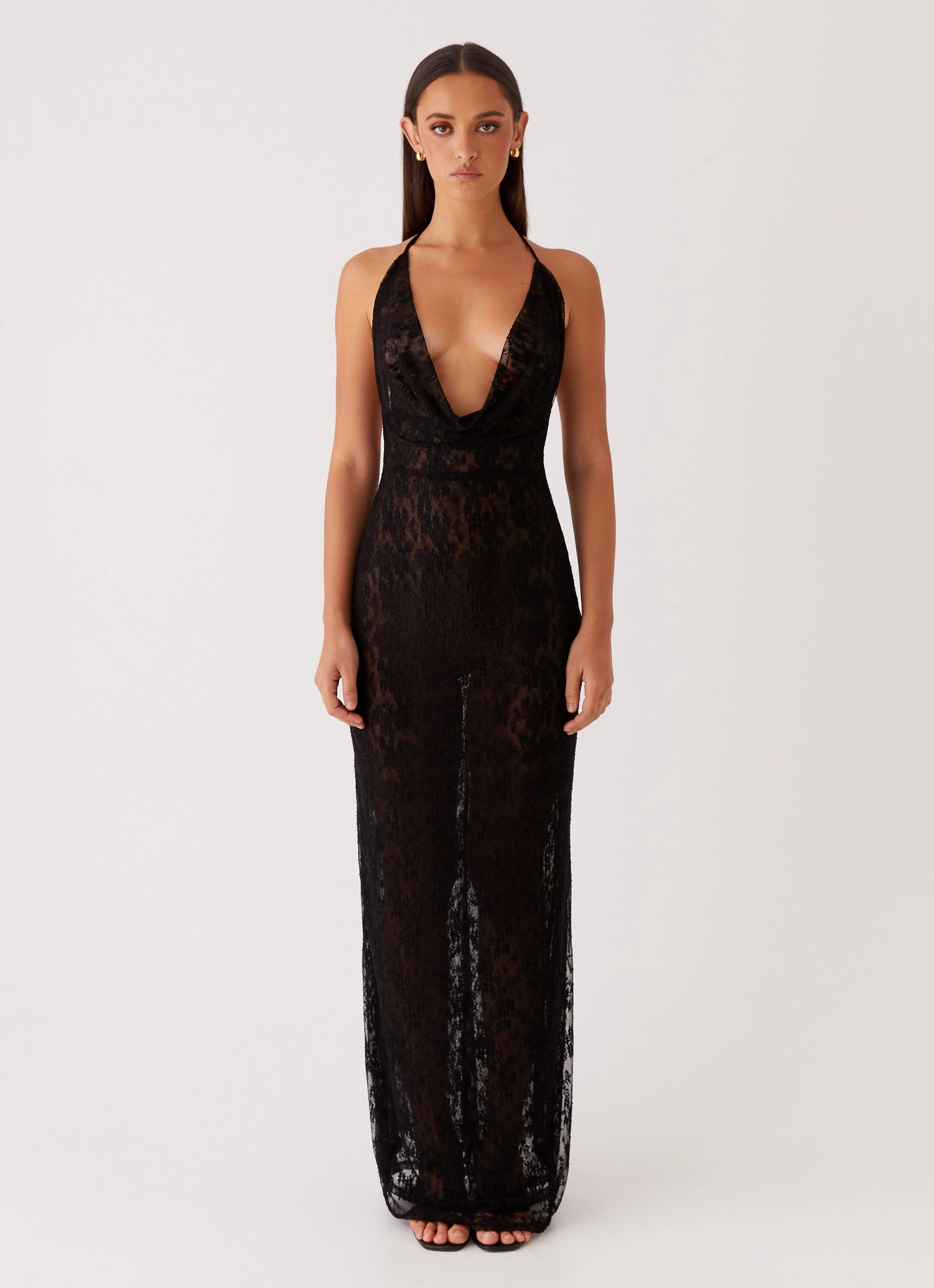 Chic Spirit Champagne Coastline Maxi Dress - Black