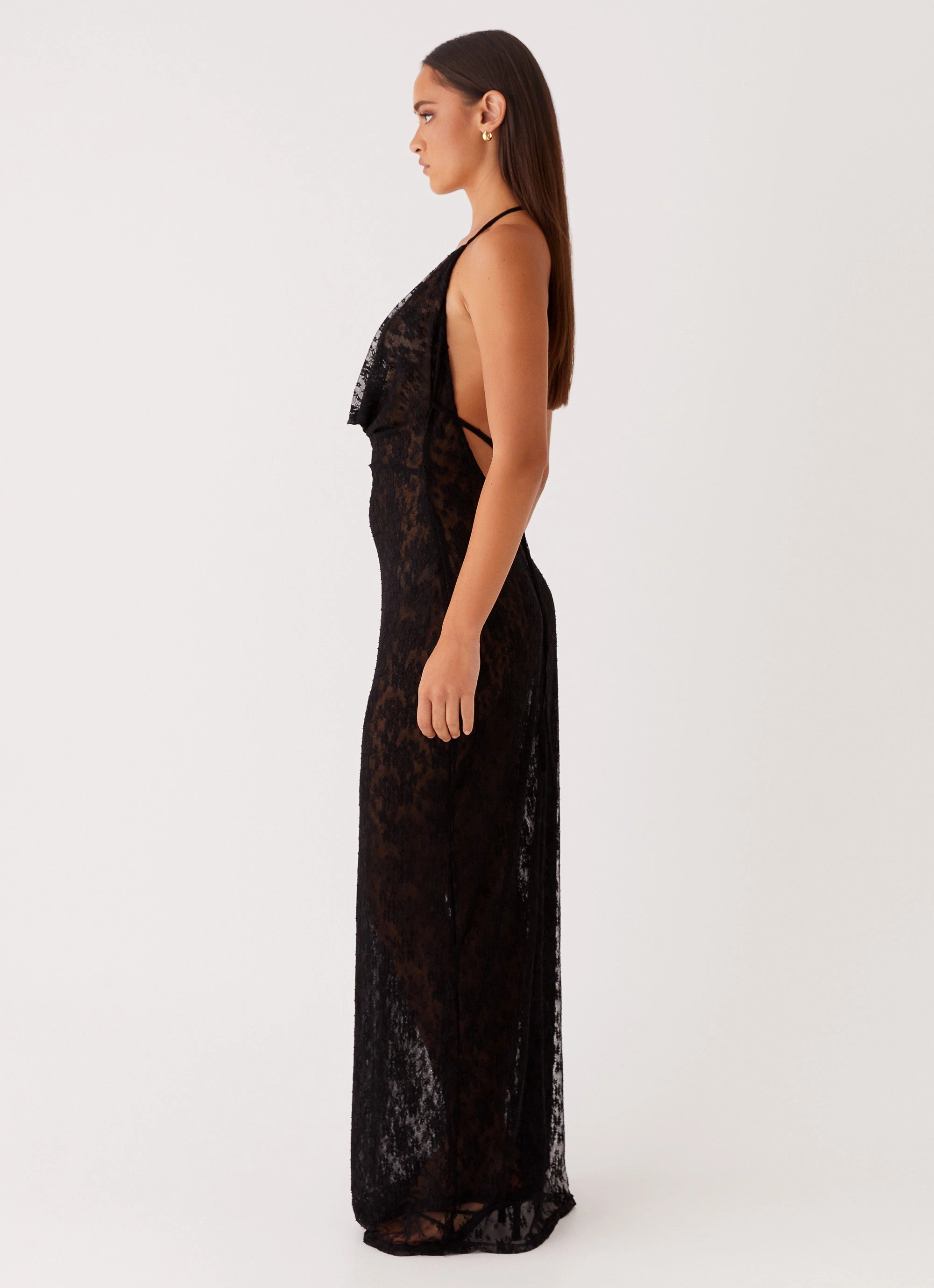 Magic Day Champagne Coastline Maxi Dress - Black
