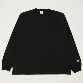 LowImpactDye Champion Made in USA Long Sleeve Crewneck T-Shirt - Black