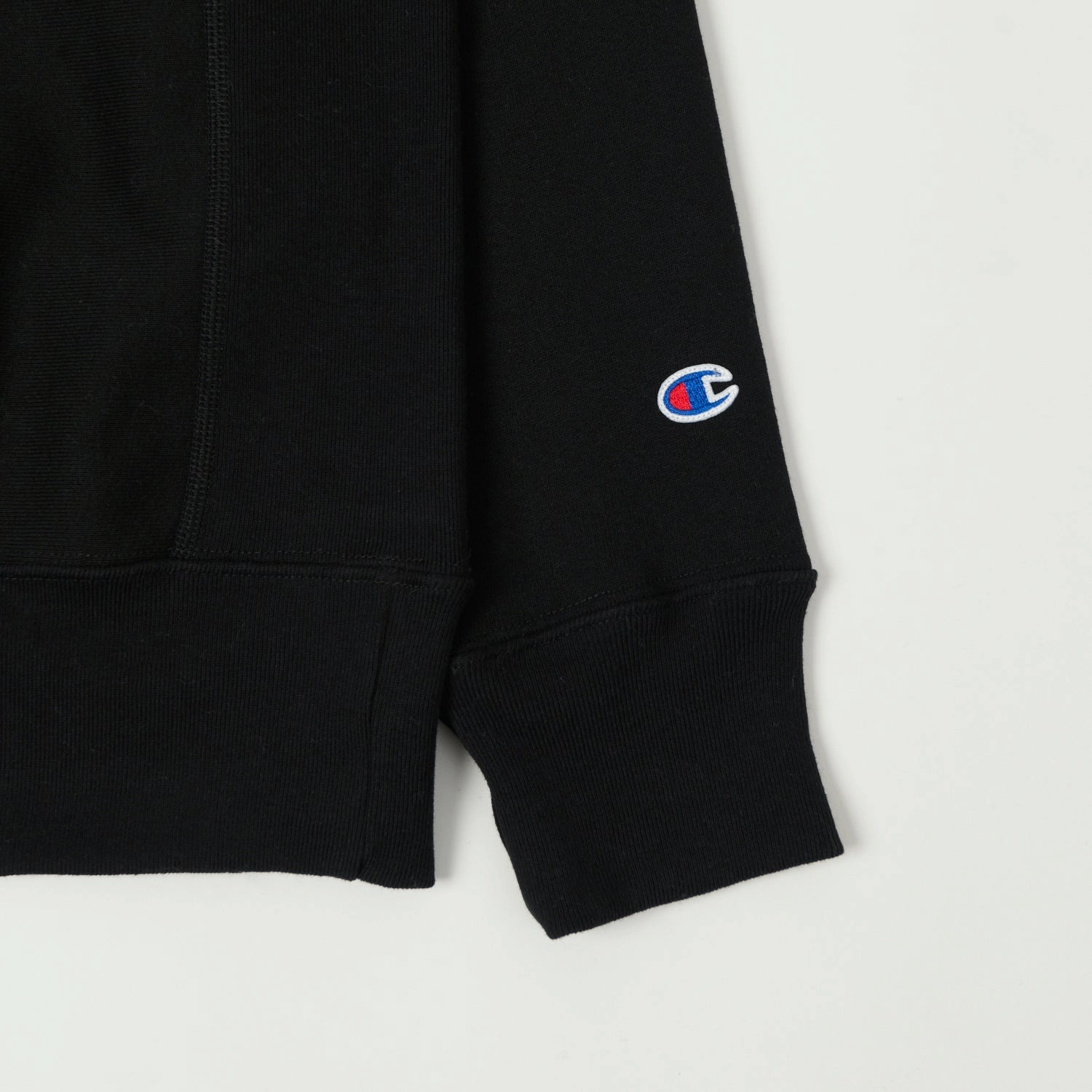 full sleeve Champion Made in USA Reverse Weave Hoodie - Black