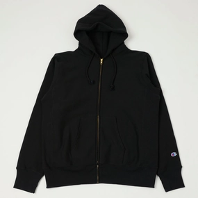 Urban Essential product availability Champion Made in USA Reverse Weave Zipped Hoodie - Black