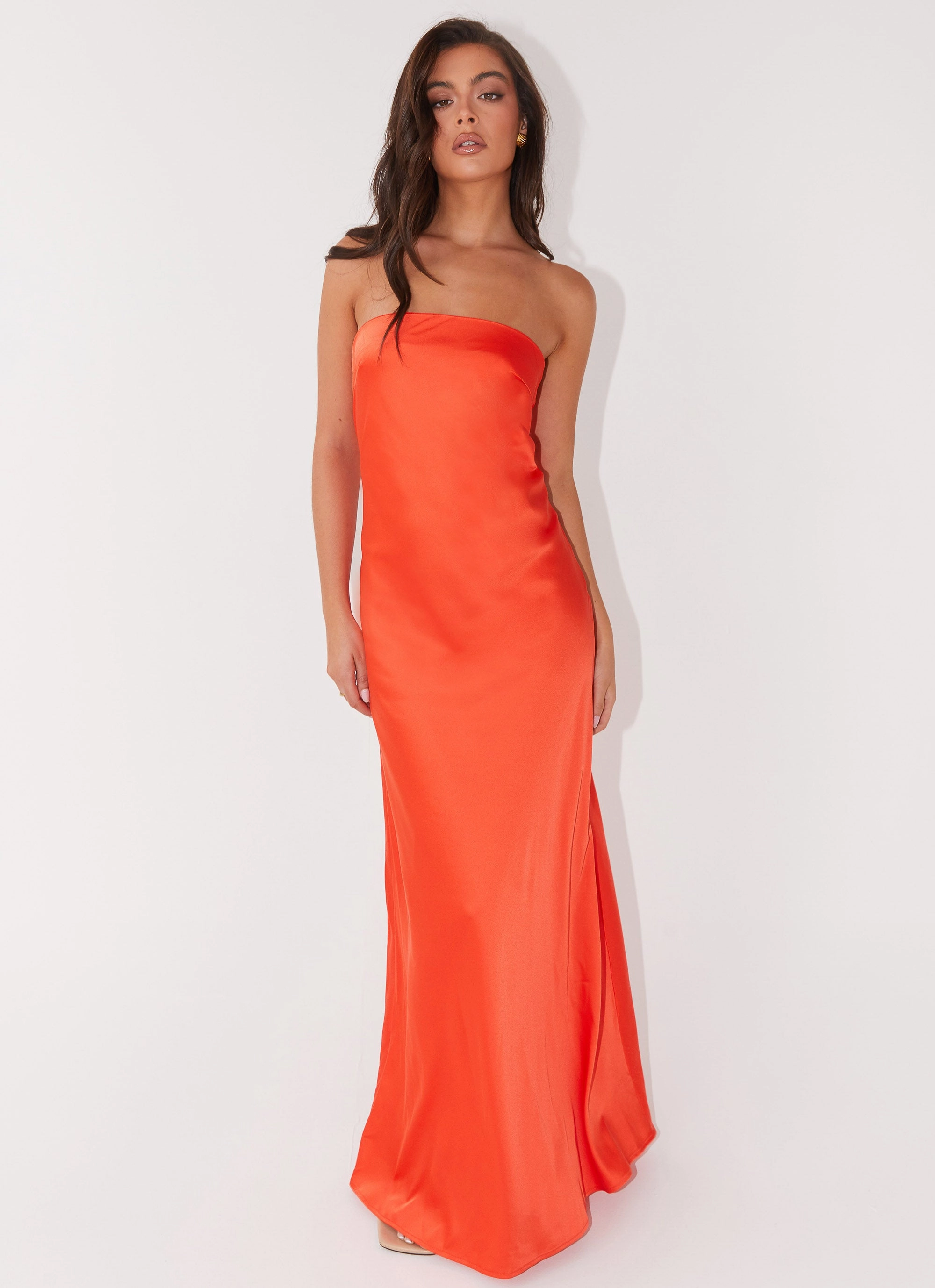 V Neckline Chantelle Strapless Maxi Dress - Sunset