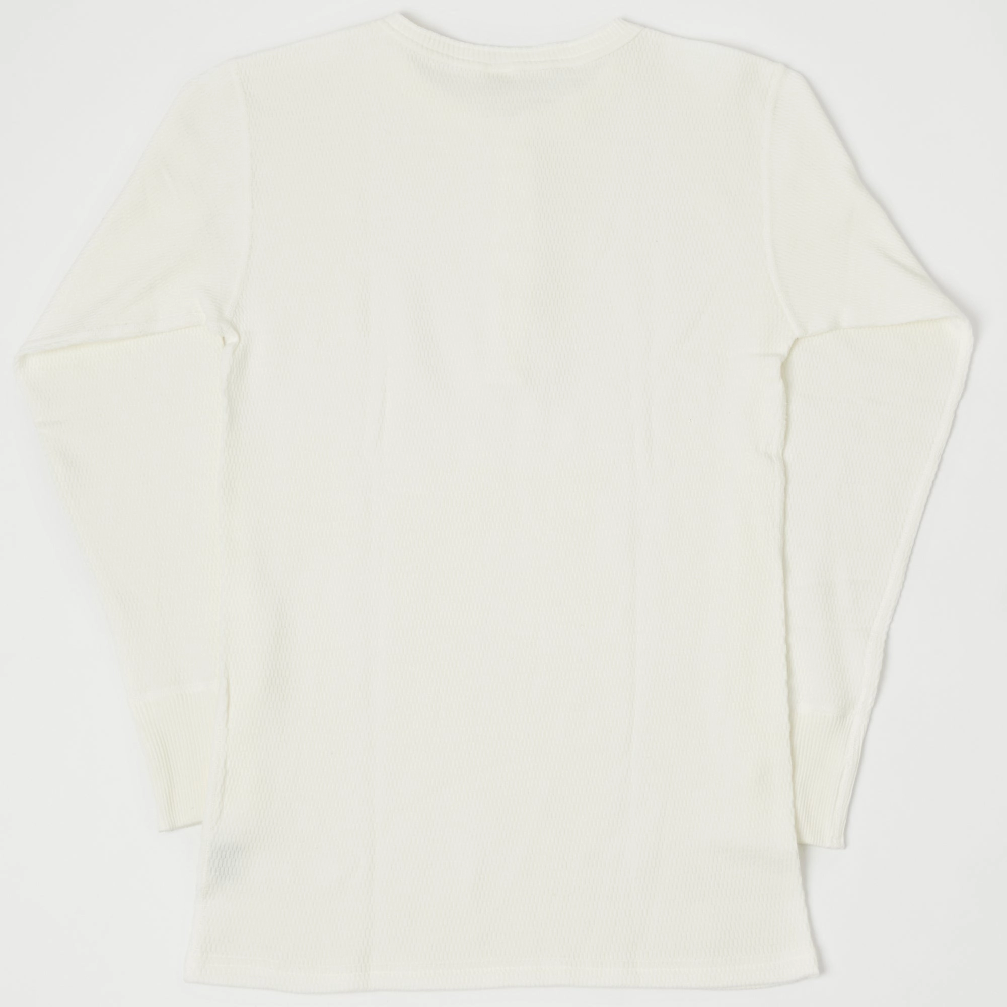 Warehouse & Co 5904 Waffle Knit Thermal Henley - Off White High-Quality Fabric
