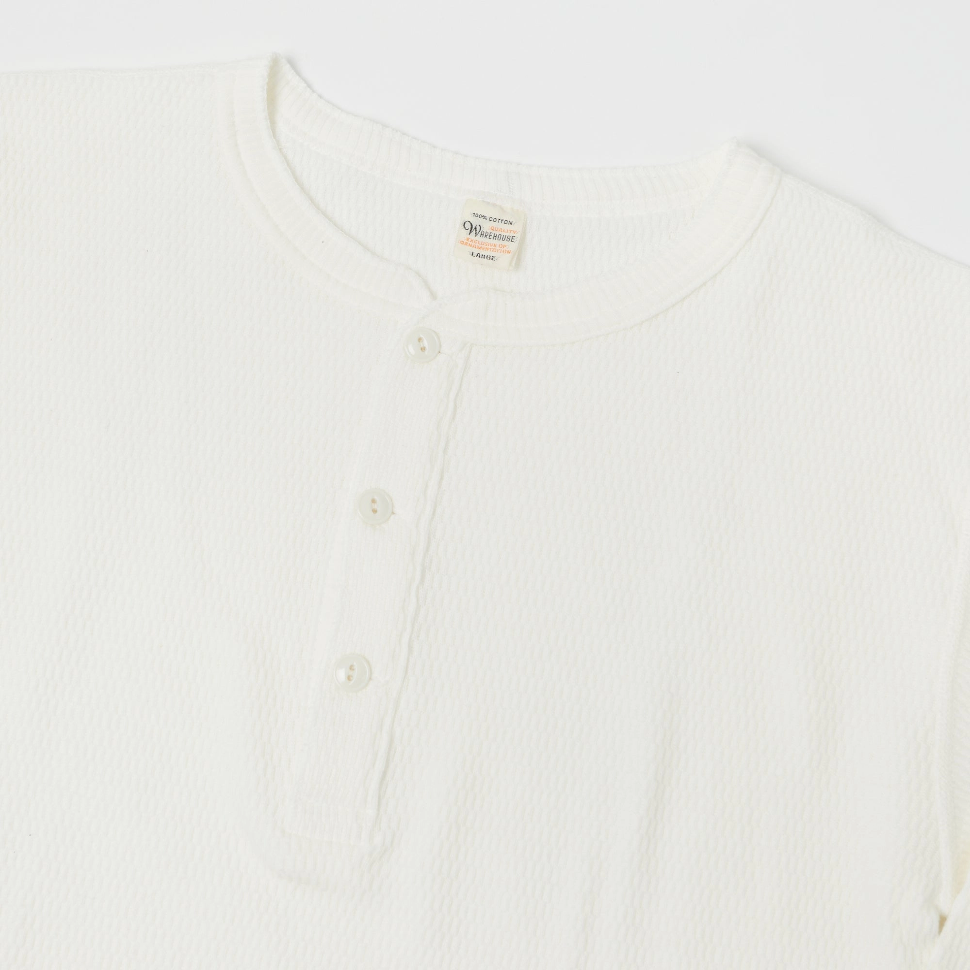 Daily Comfort Style Warehouse & Co 5904 Waffle Knit Thermal Henley - Off White