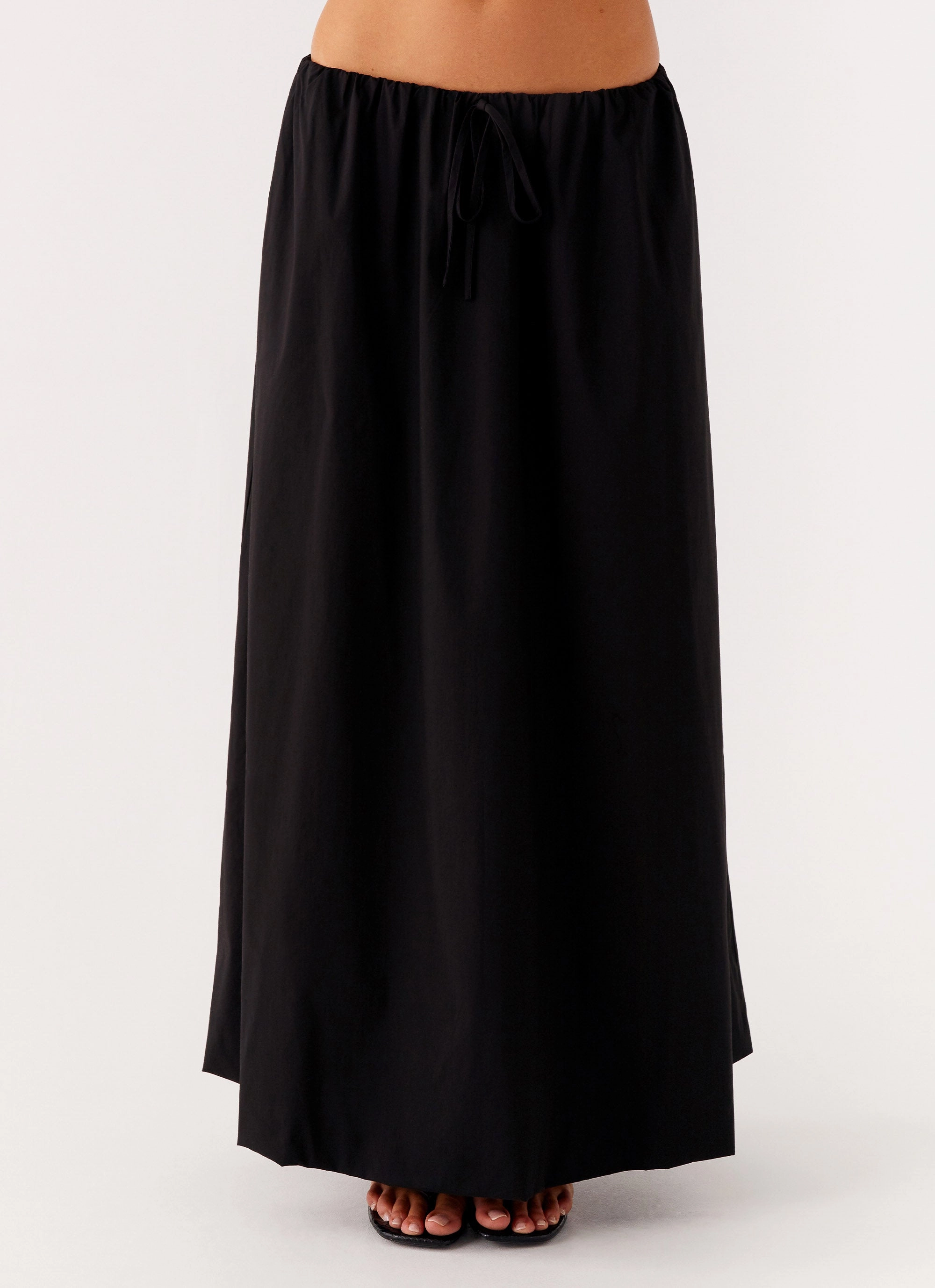 Cheryl Maxi Skirt - Black Soft Mesh