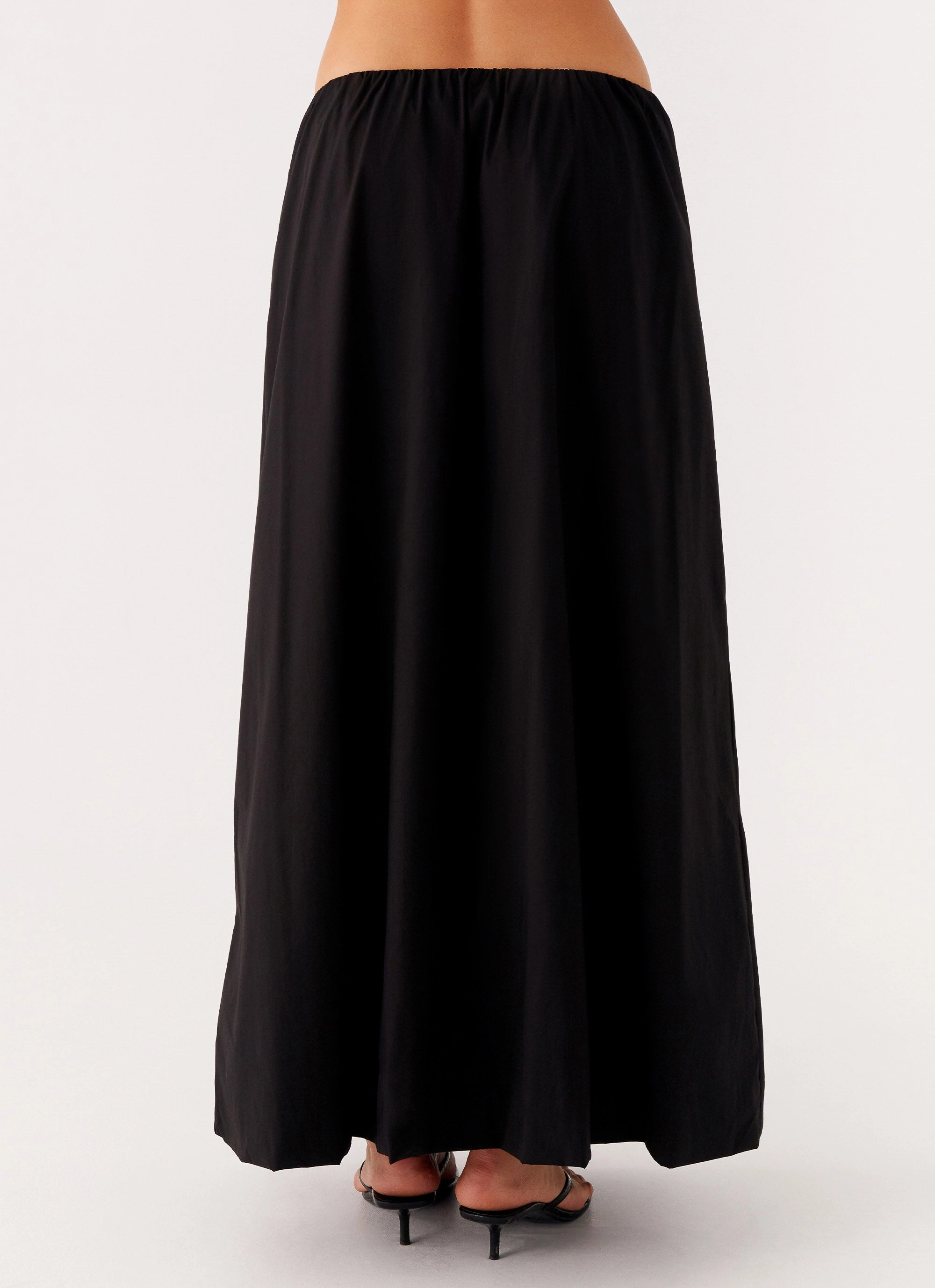 Sheer Overlay Fall Ready Cheryl Maxi Skirt - Black