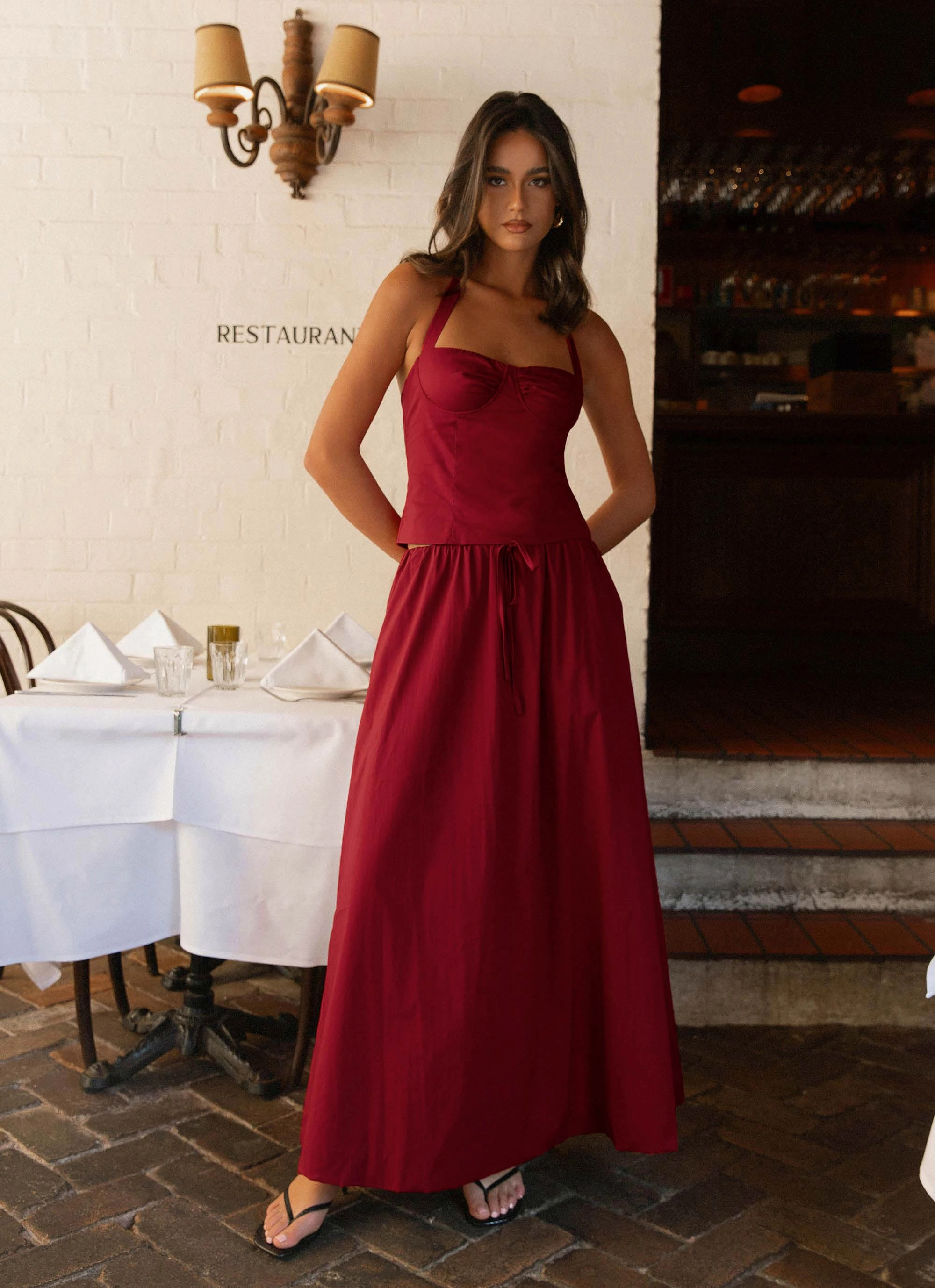 Cheryl Maxi Skirt - Cherry Red Street-Style Bold Movement