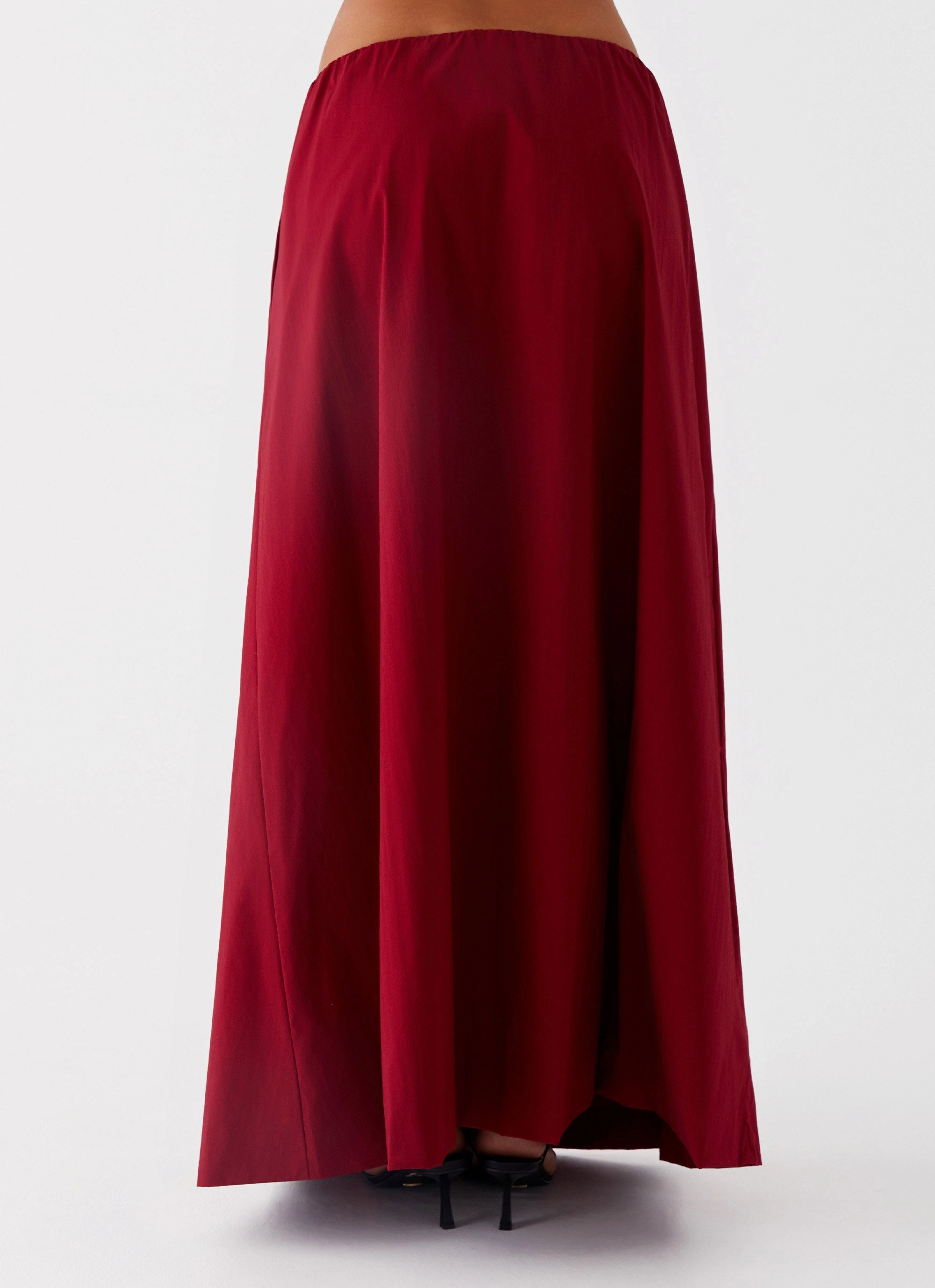 Brunch Glow Cheryl Maxi Skirt - Cherry Red