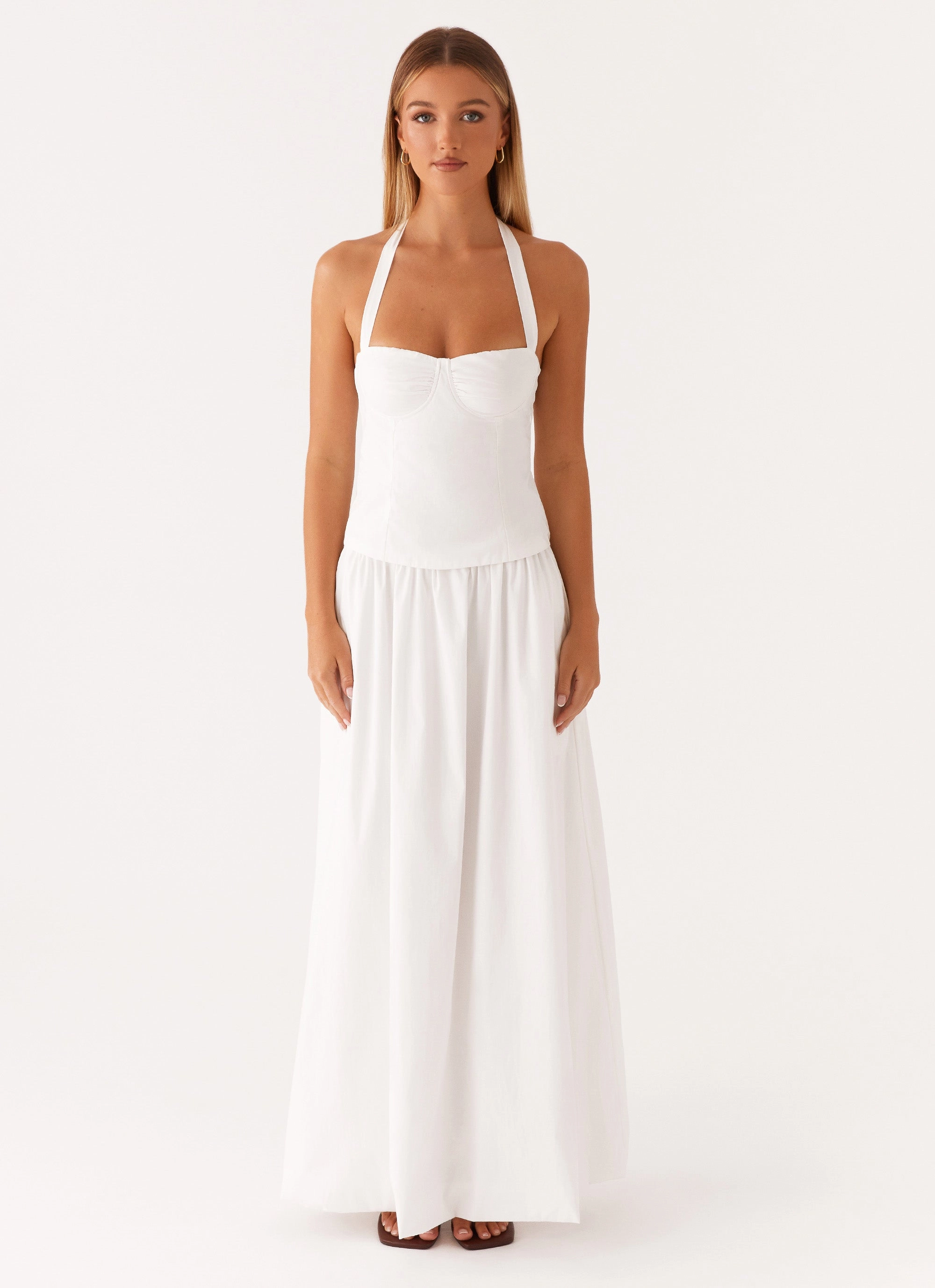 Refined Aesthetic Moment Soft Cheryl Maxi Skirt - White