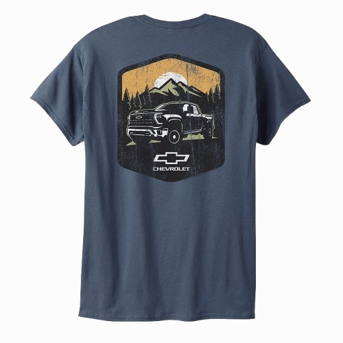 Chevrolet Mountain Graphic T-Shirt Snag Resistant Surface Smooth Look