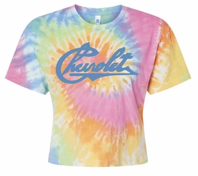 soft look Chevrolet Women's Tie Dye Crop T-Shirt