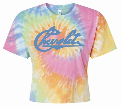 Gym clothing Soft and Stylish Chevrolet Women's Tie Dye Crop T-Shirt