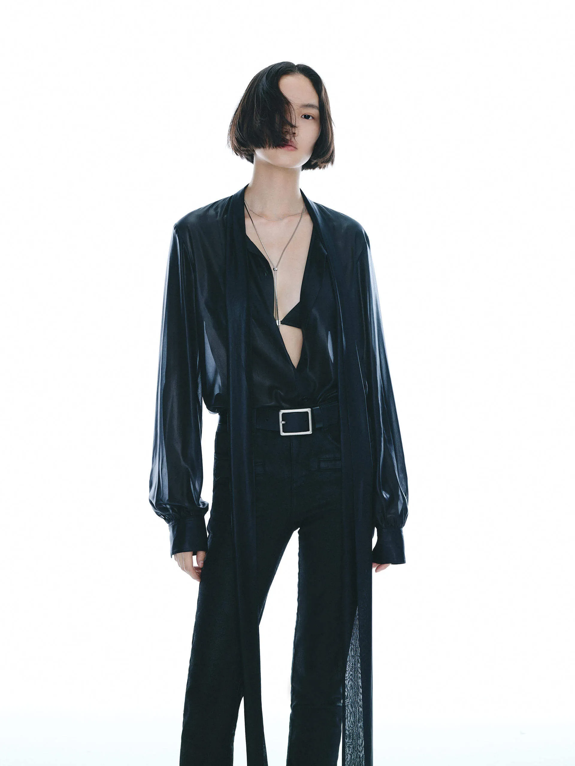 Long Sleeve Tie Blouse Perfect Fit