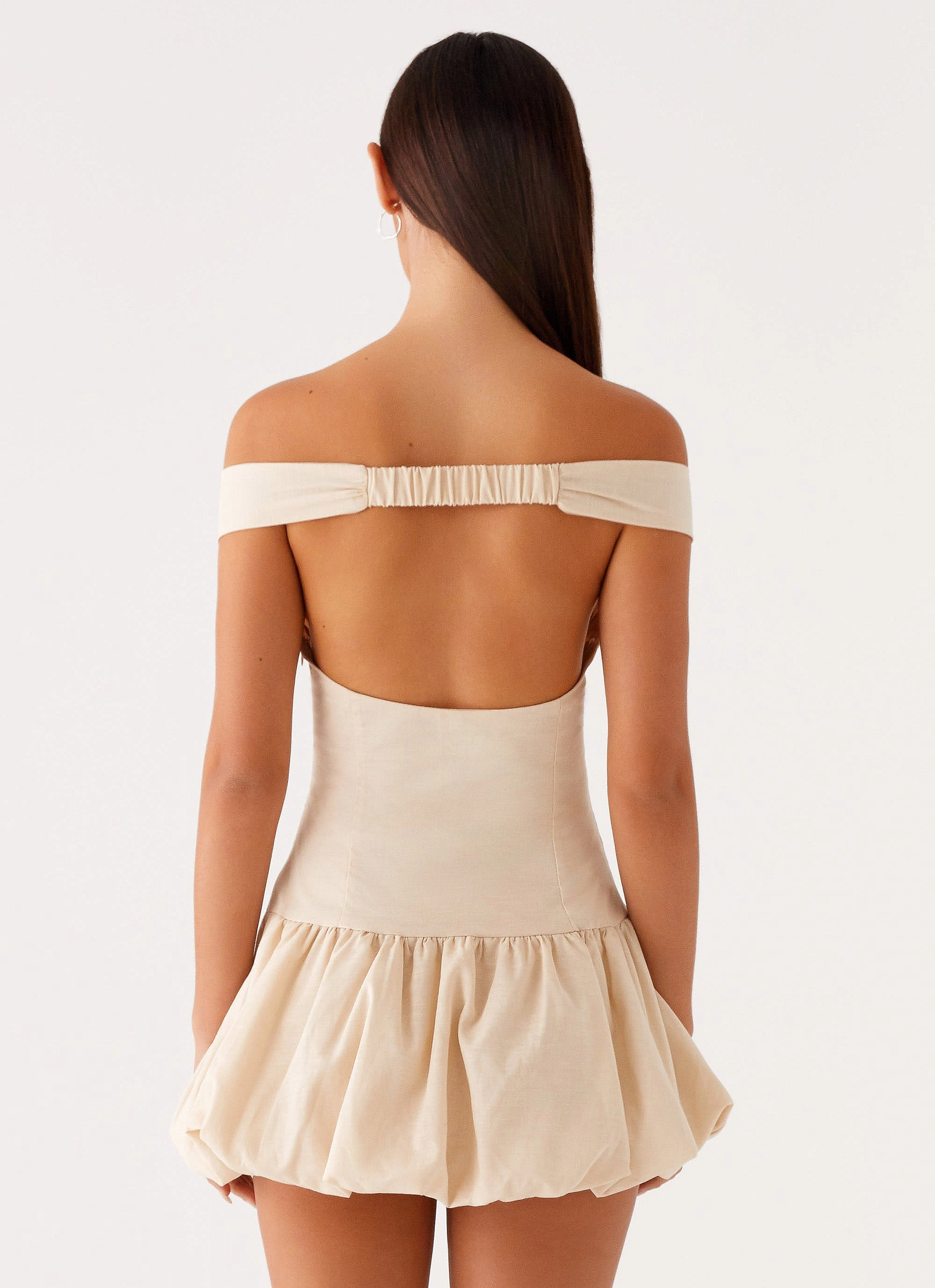 Relaxed Layers Endless Romance Off Shoulder Mini Dress - Butter